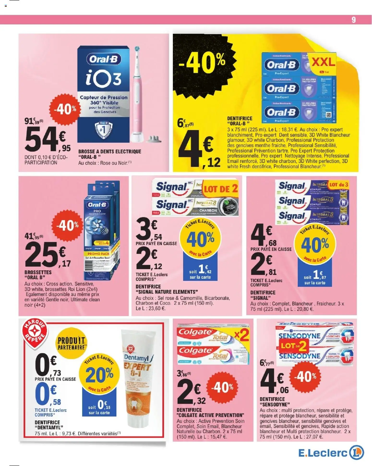 {H1} | Page: 9 | Produits: Oral-b, Brosse, Sel, Dentifrice