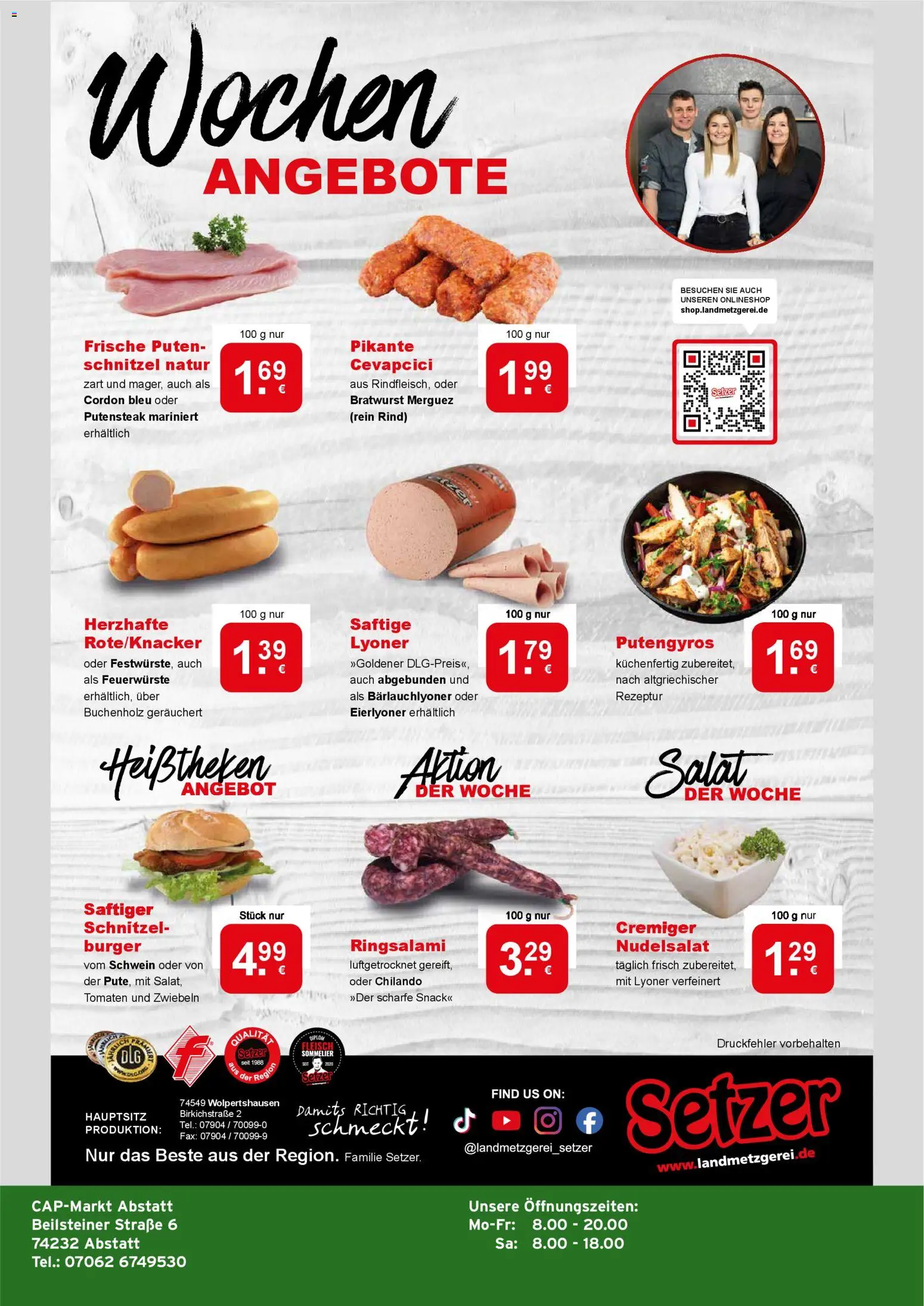 CAP Markt Prospekt – gültig ab 30.03.2026 | Seite: 4 | Produkte: Bratwurst, Tomaten, Zwiebeln, Salat