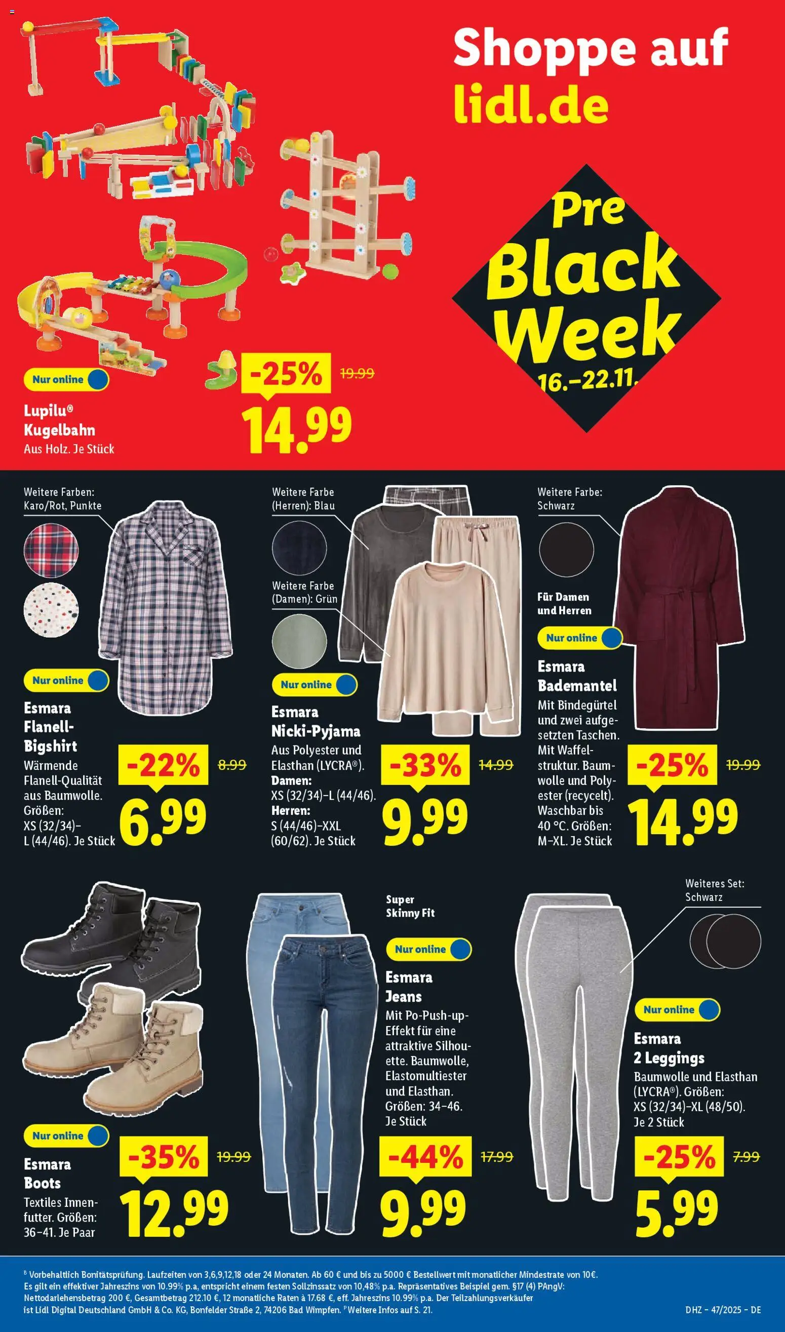 Lidl - Prospekt – gültig ab 17.11.2025 | Seite: 55 | Produkte: Bad, Leggings, Bademantel, Jeans