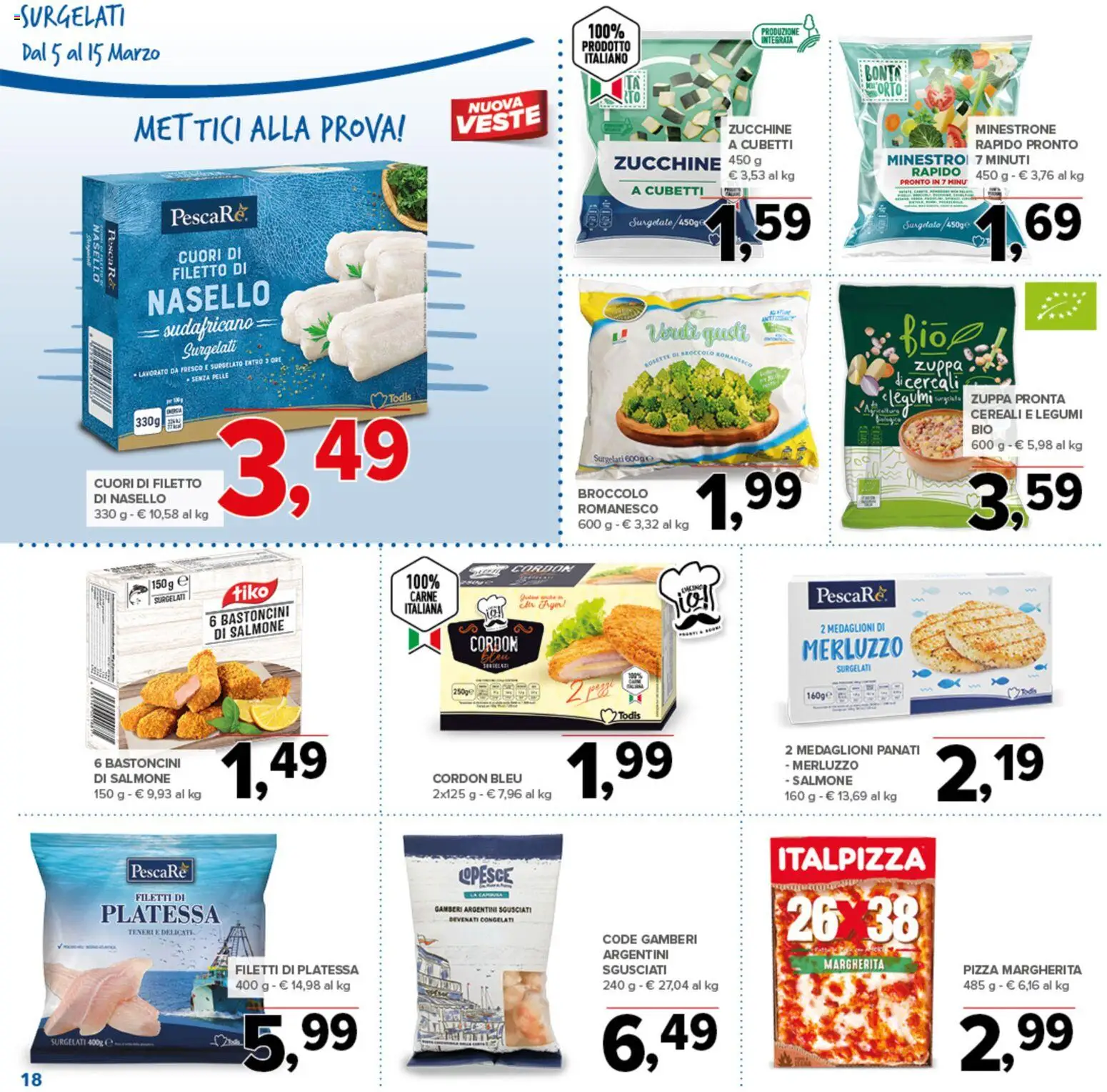 Volantino Todis del 05.03.2026 | Pagina: 18 | Prodotti: Minestrone, Legumi, Merluzzo, Gamberi