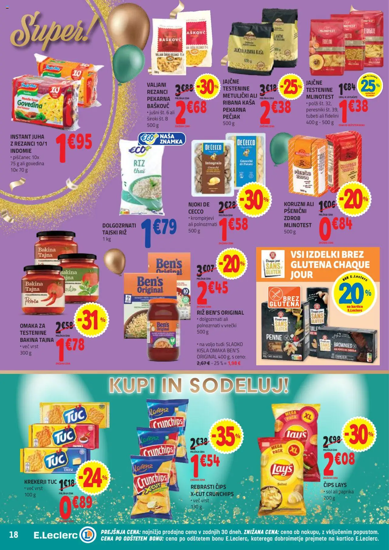 Novi E.leclerc katalog ponudbe – veljaven od 22.10.2025 | Stran: 18 | Izdelki: Rezanci, Juha, Riz, Sol