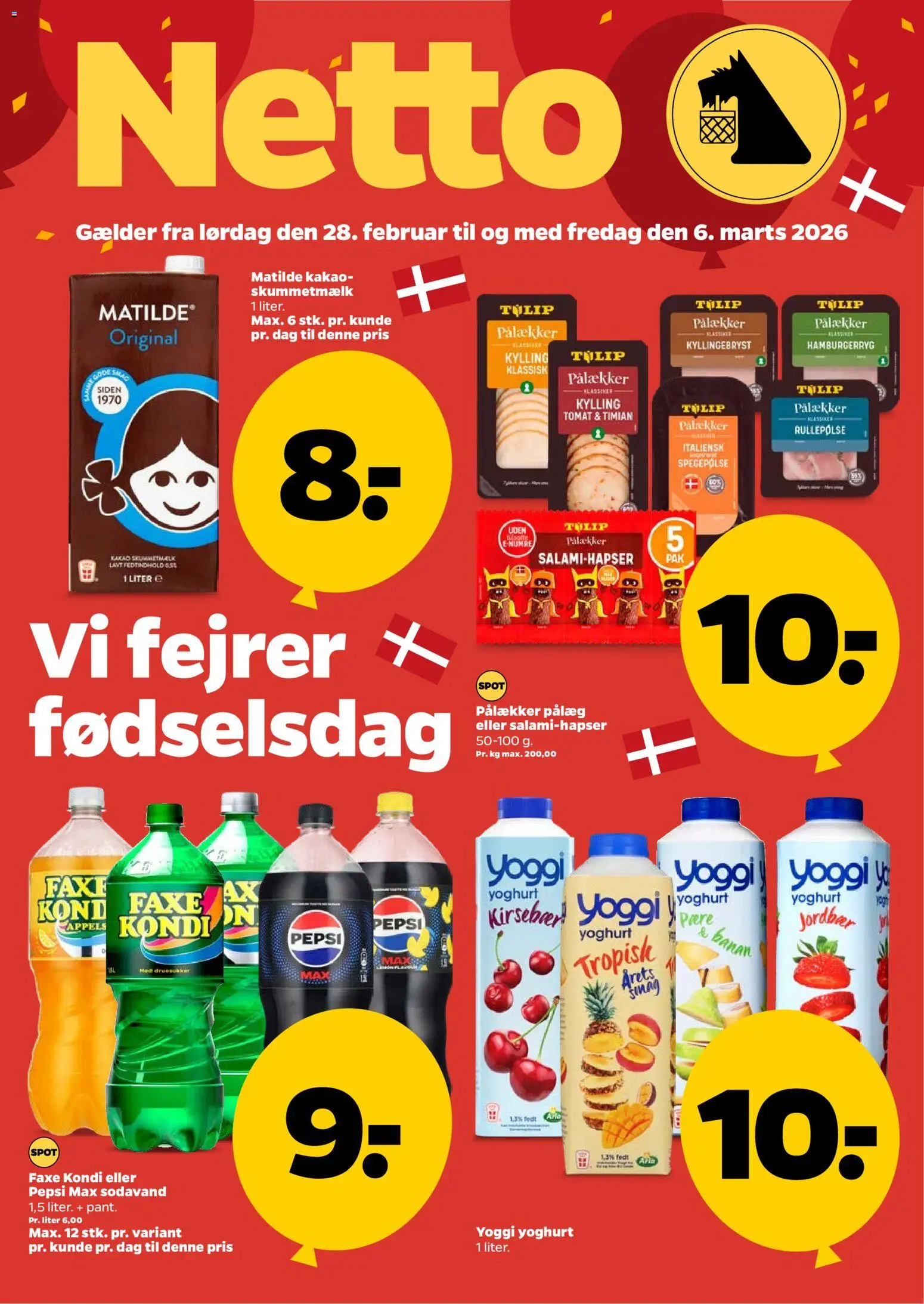 Netto tilbudsavis – gyldig fra 27.02.2026 | Side: 1 | Produkter: Jordbær, Pålæg, Spegepølse, Pepsi