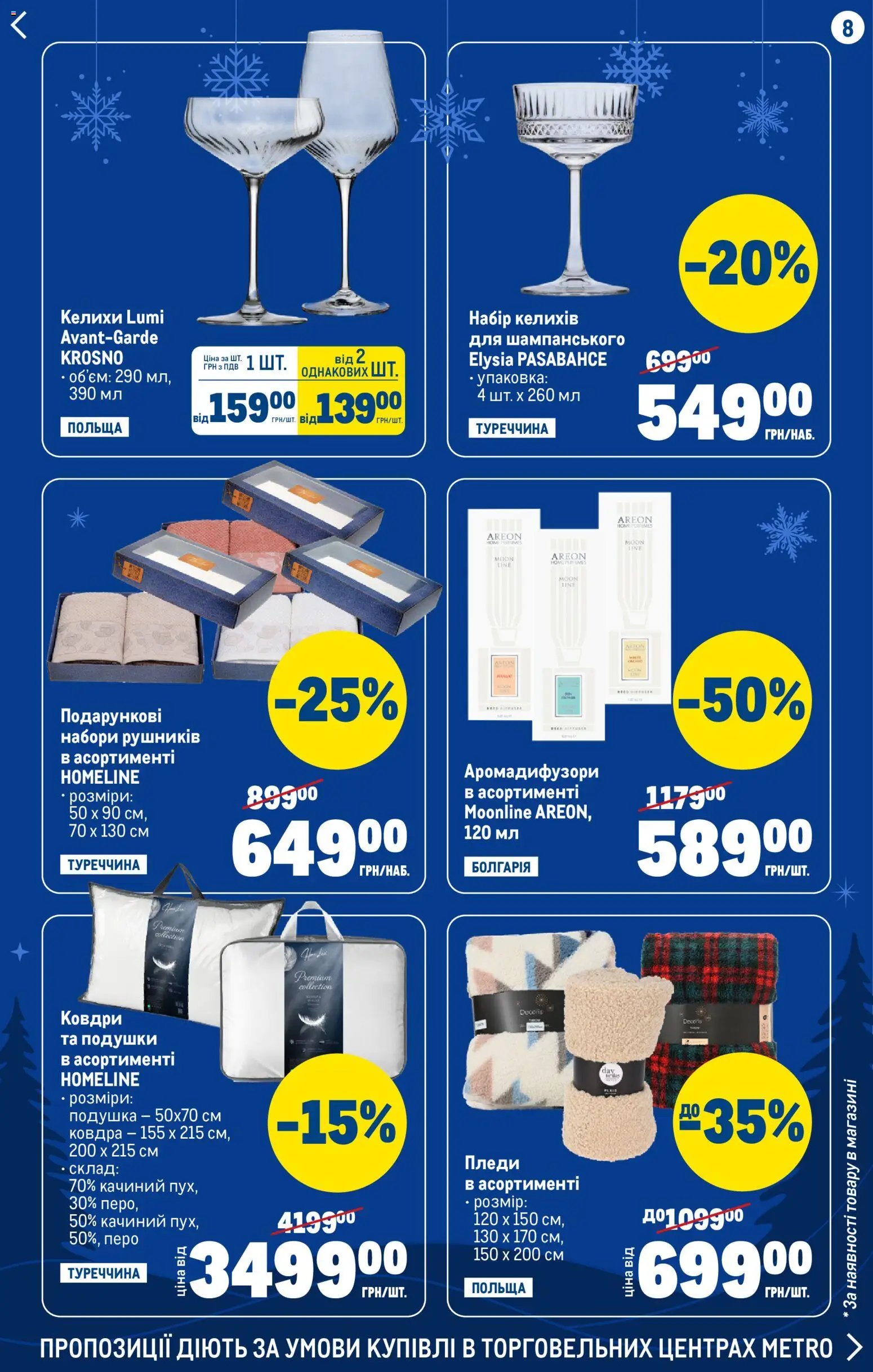 Metro Kаталог - дійснийкції з 24.12.2025 | Сторінка: 8 | Товари: Ковдра, Подушка