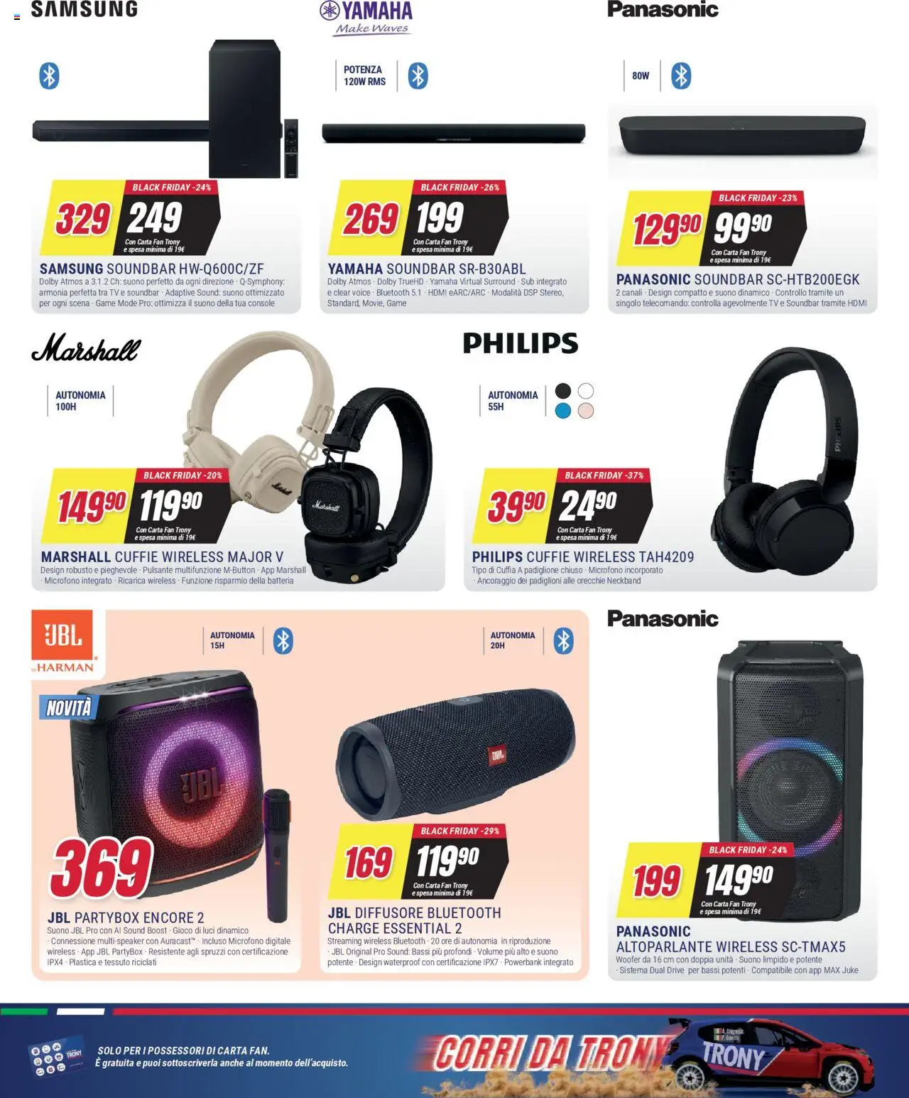 Volantino Trony del 19.06.2025 | Pagina: 18 | Prodotti: Soundbar, Gioco, Microfono, Samsung