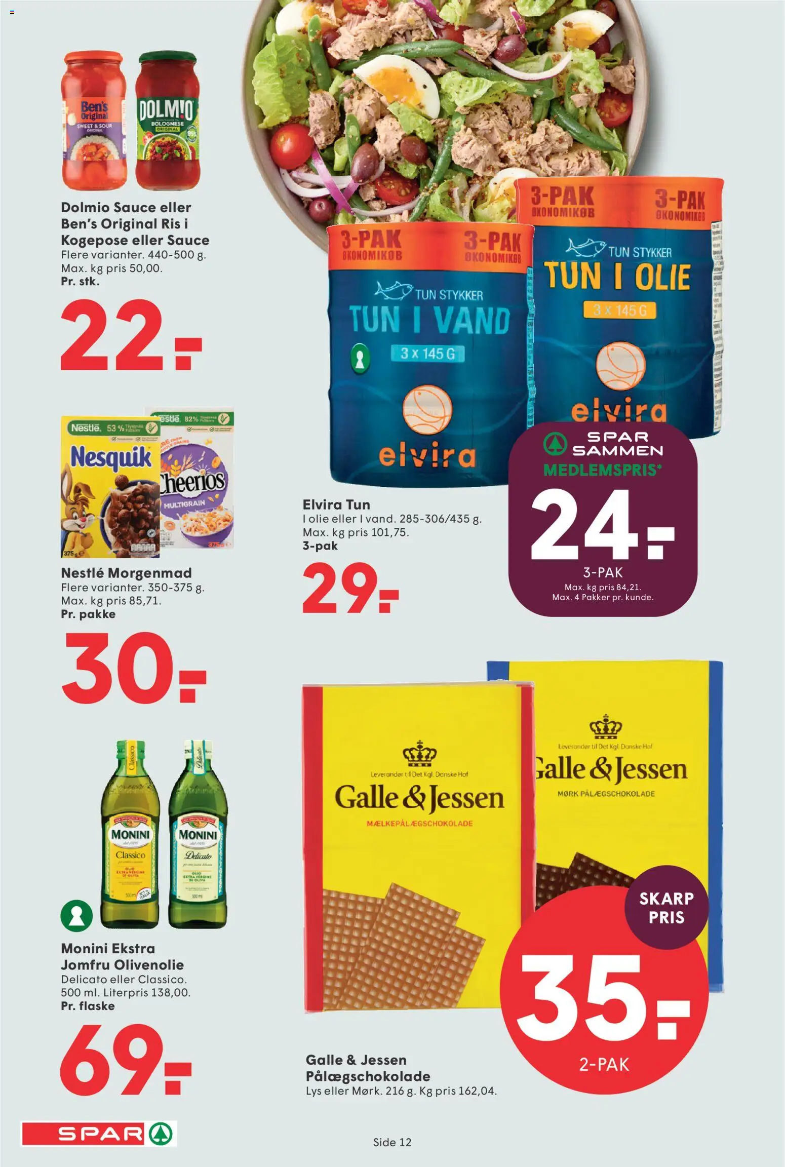 Spar tilbudsavis – gyldig fra 09.01.2026 | Side: 12 | Produkter: Olie, Ris, Tun, Olivenolie