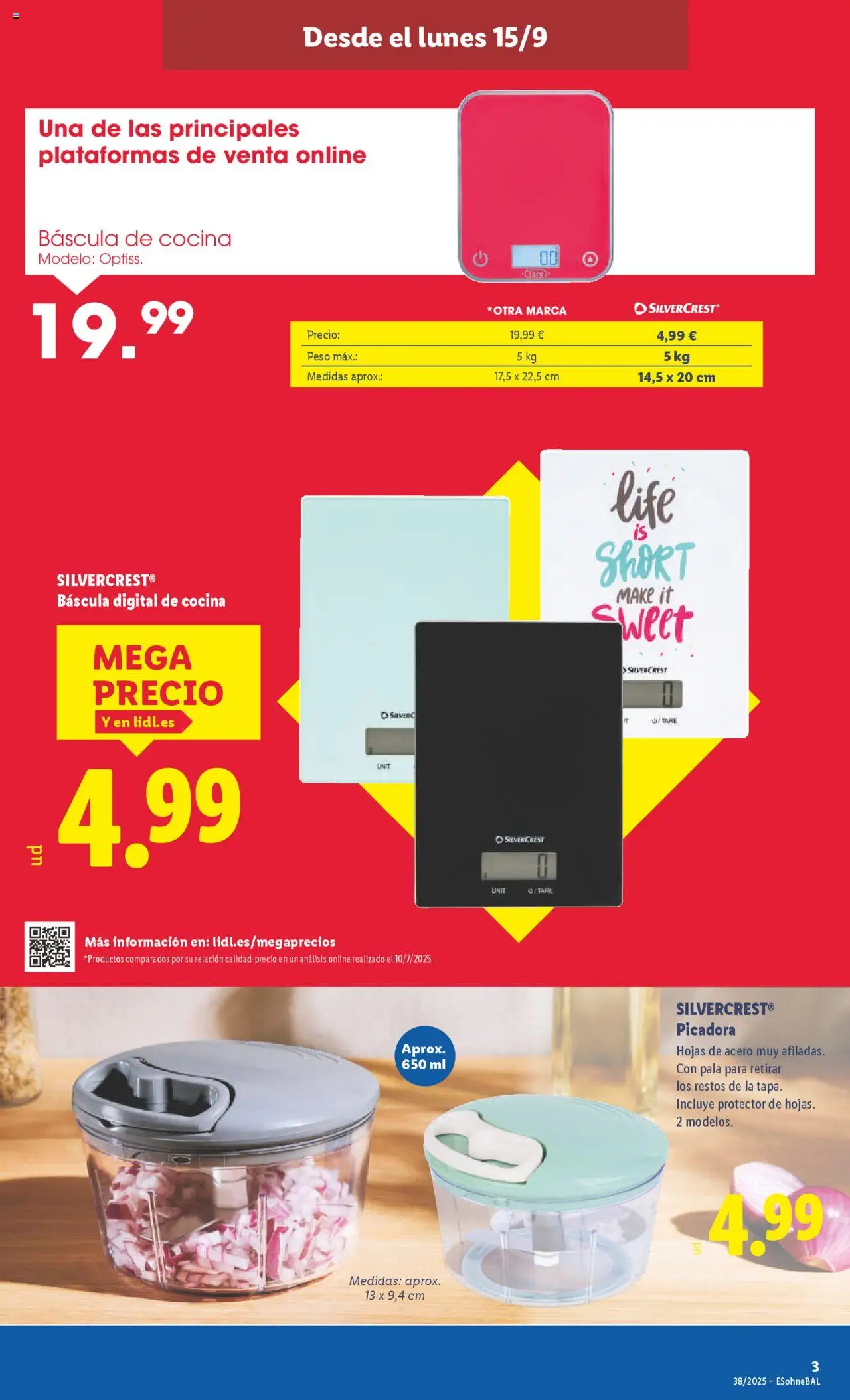 Lidl folleto de bazar │ válido desde el 15.09.2025 | Página: 5 | Productos: Cocina, Peso