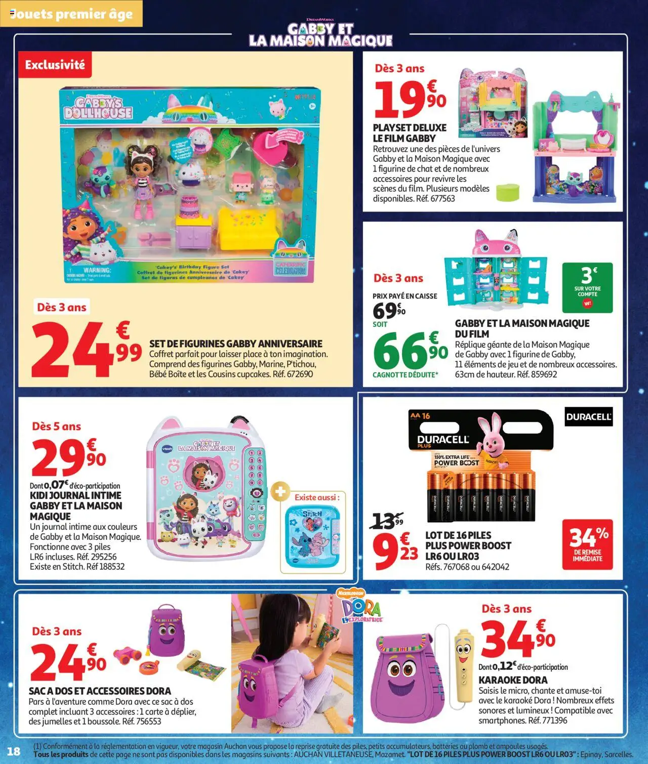 {H1} | Page: 18 | Produits: Jouets, Figurines, Piles, Sac à dos