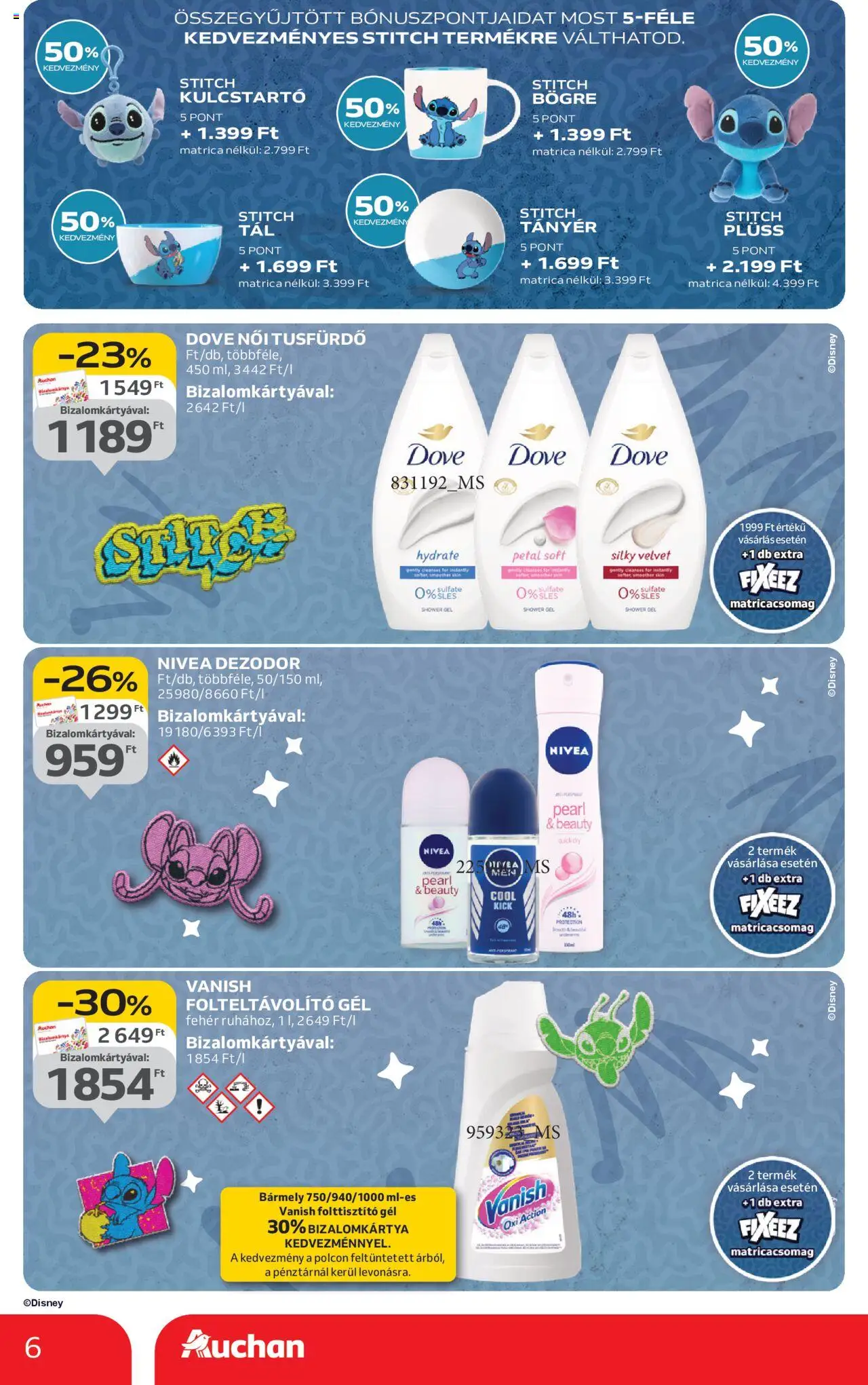 Auchan akciós ujság - amely érvényes a következő dátumtól: 07.08.2025 | Oldal: 6 | Termékek: Bögre, Plüss, Tányér, Dezodor