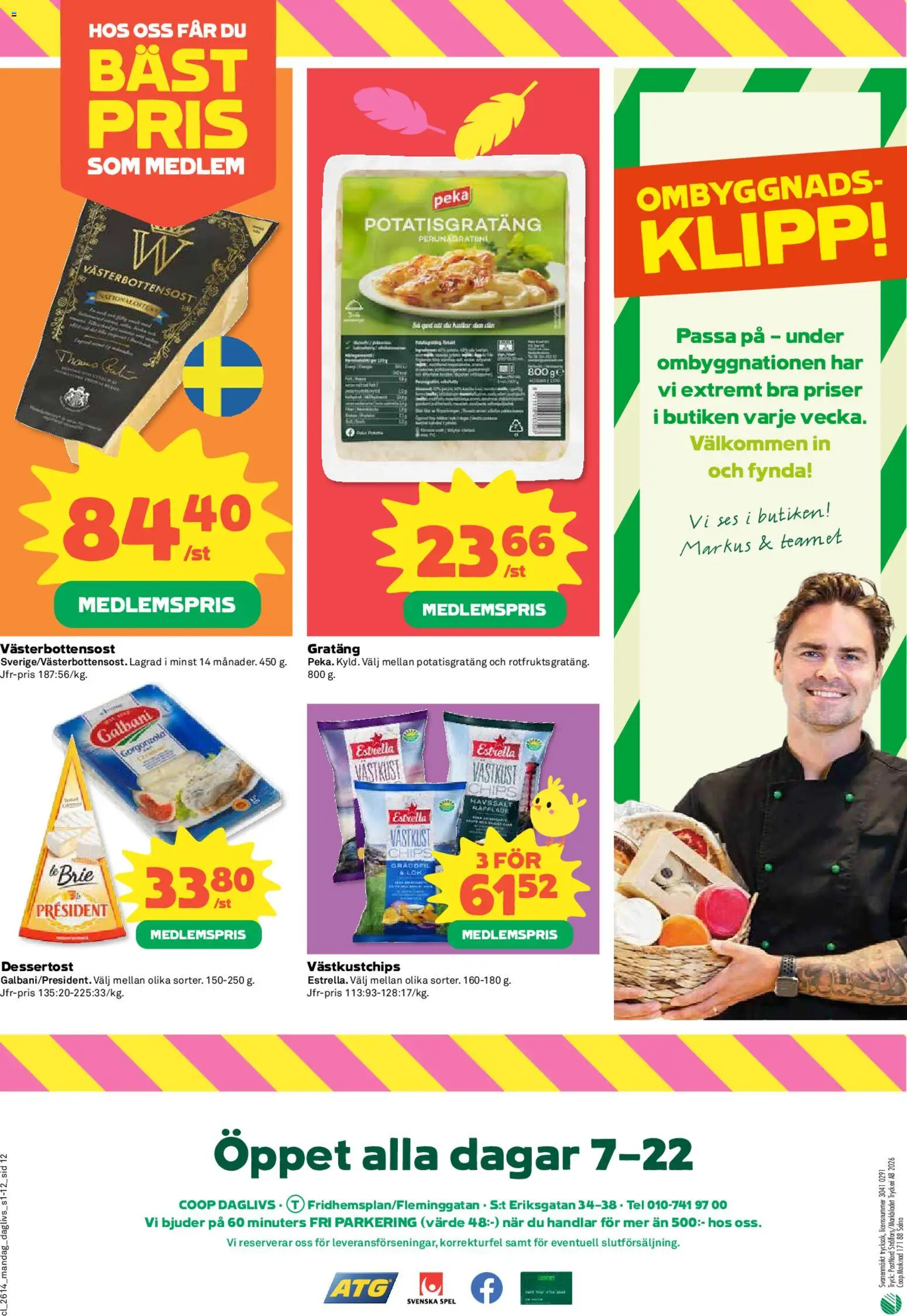 Coop Daglivs reklamblad aktuell från 30.03.2026 | Sida: 12 | Produkter: Chips, Potatisgratäng, Spel
