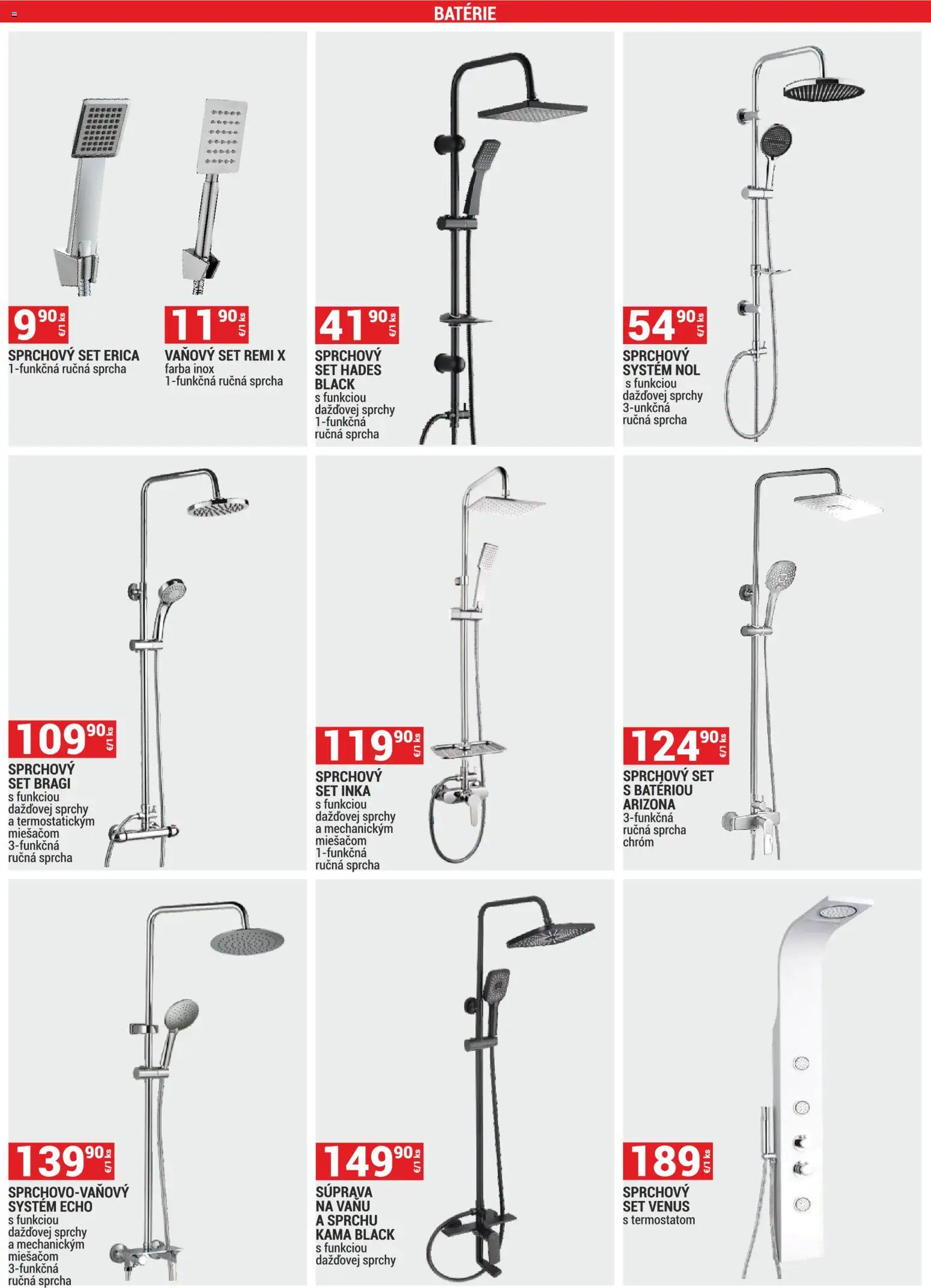 Nové Merkury Market akcie – leták je platný od 02.01.2026 | Strana: 40 | Produkty: Sprcha