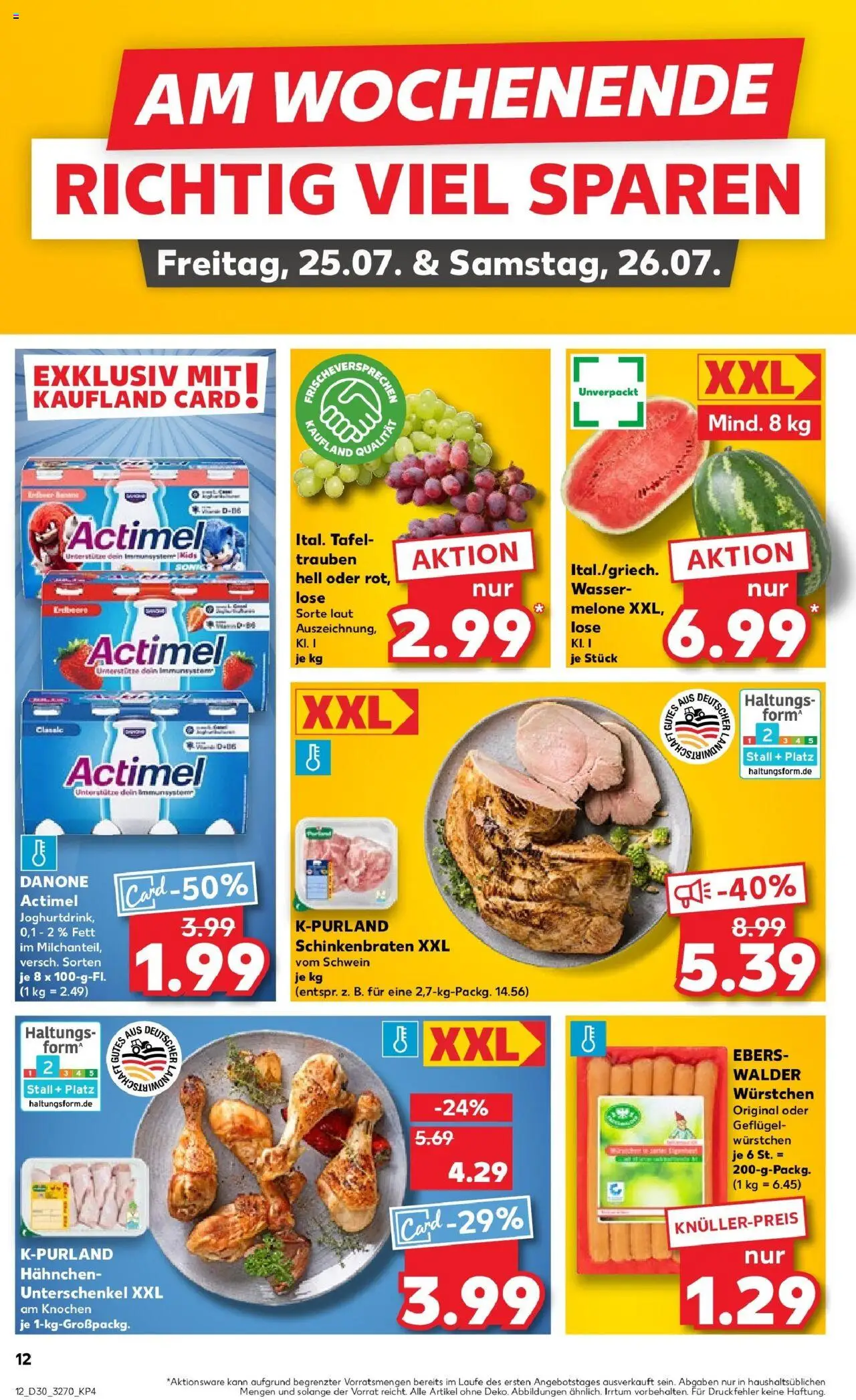 Kaufland prospekt Brandenburg An Der Havel	 - gültig ab dem 27.07.2025 | Seite: 35 | Produkte: Hahnchen, Trauben, Wasser, Melone