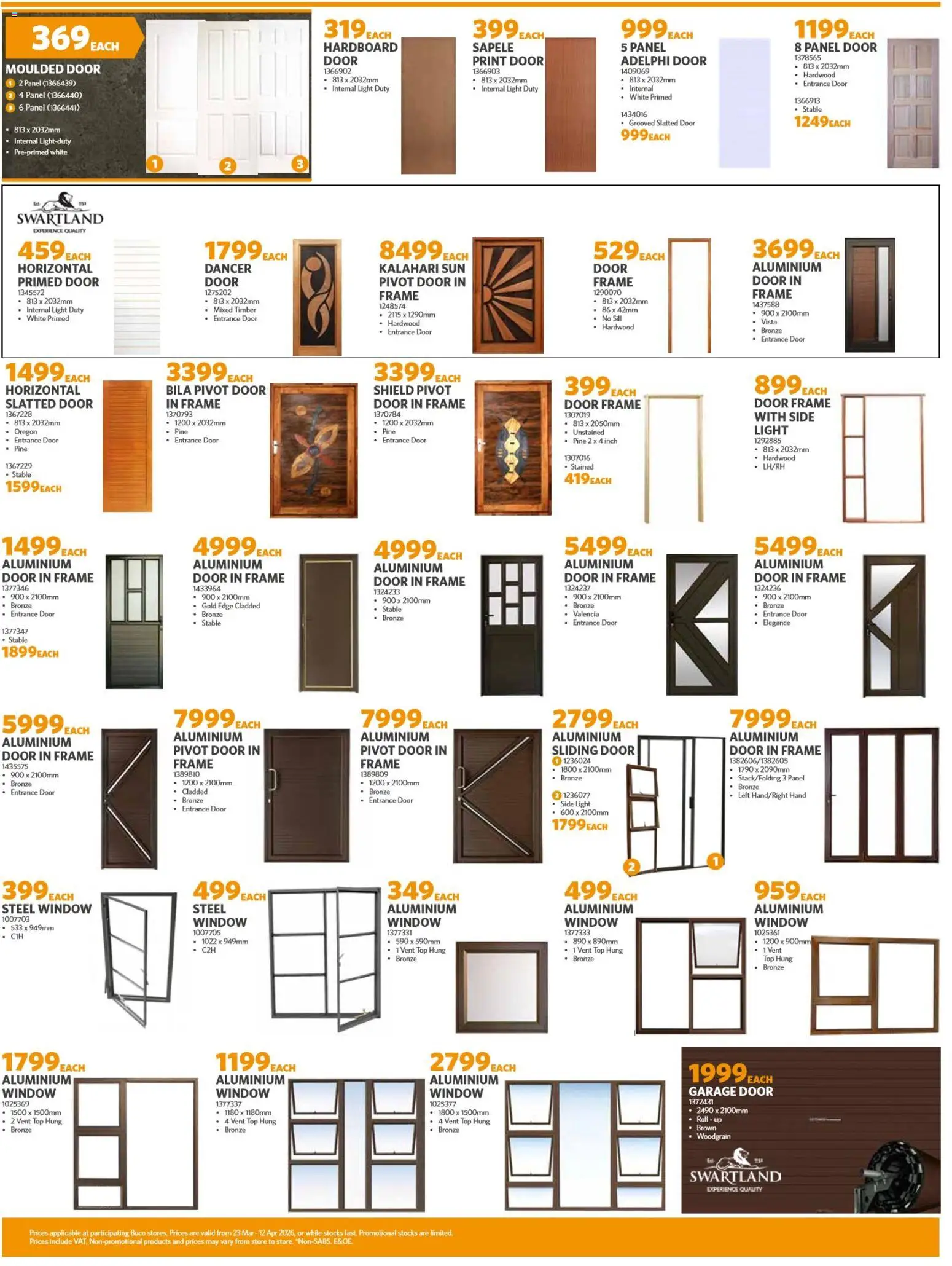 New BUCO catalogue – valid from 23.03.2026 | Page: 4 | Products: Frame, Door frame, Light