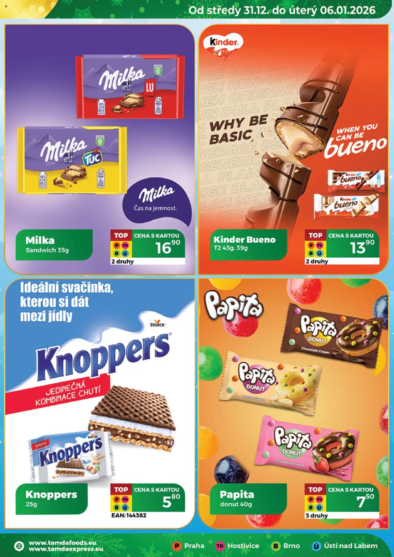 Tamda Foods leták od 31.12.2025 | Strana: 25 | Produkty: Donut, Knoppers, Kinder, Kinder Bueno