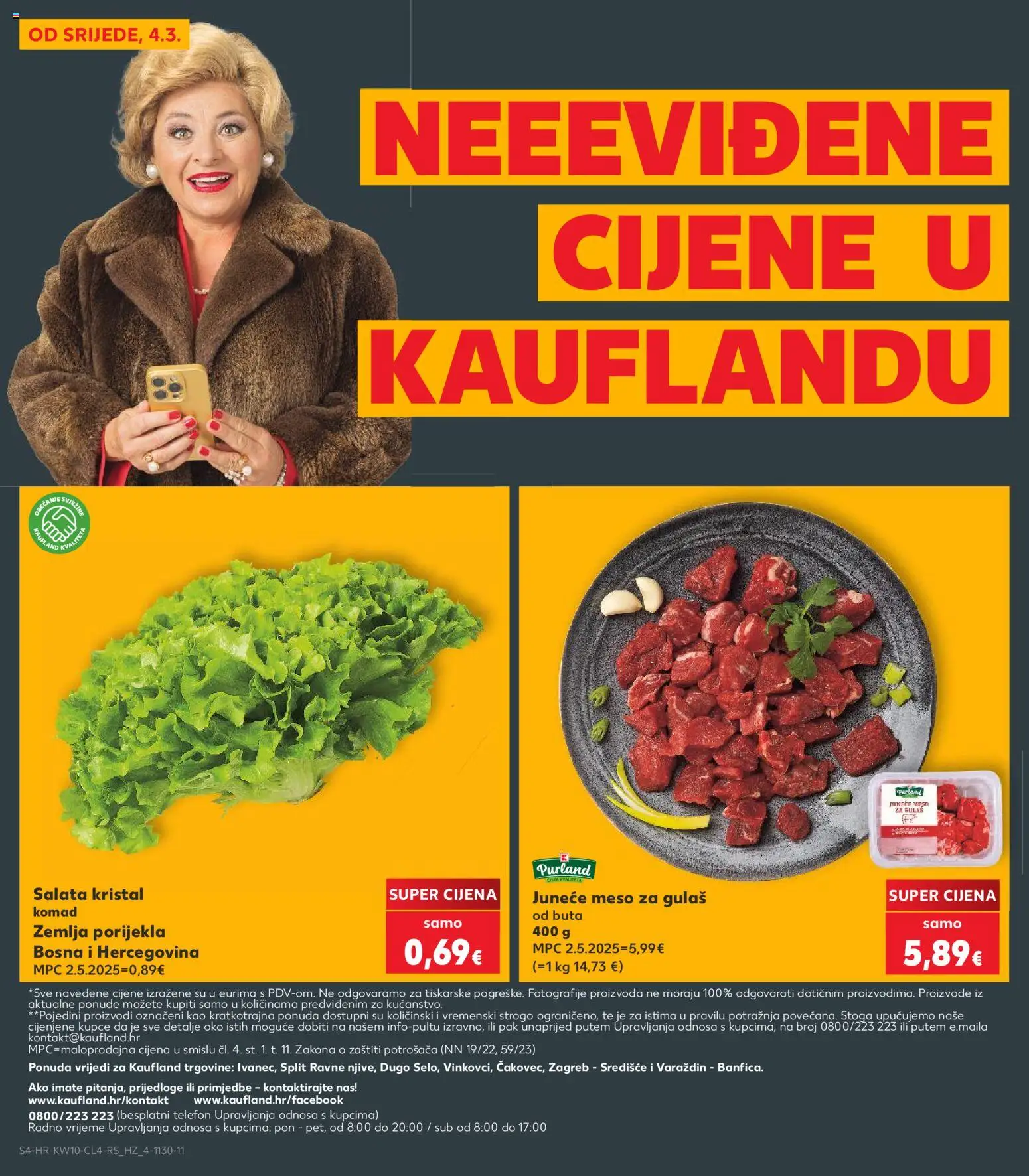 Kaufland HR akciós ujság - amely érvényes a következő dátumtól: 04.03.2026 | Oldal: 4 | Termékek: Telefon, Saláta