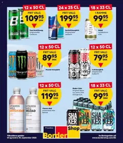 Eksempel på tilbudsavis Bordershop - Stærke priser på energidrik fra butik Bordershop gyldig fra 13.08.2025