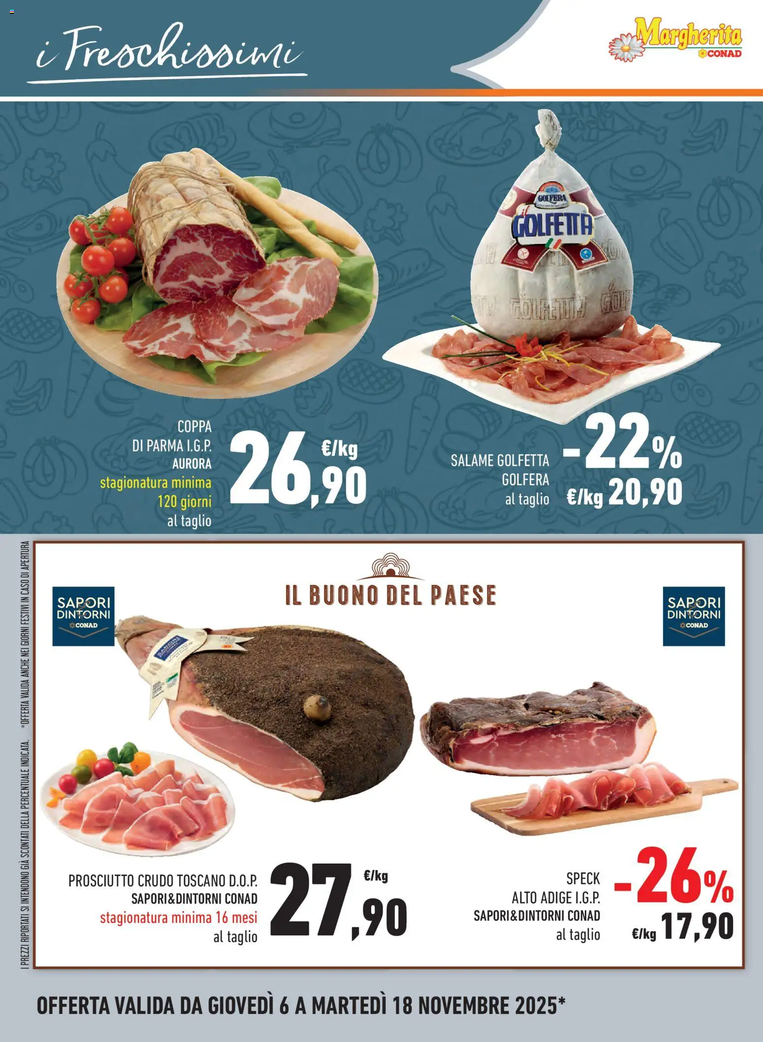 Volantino Conad del 06.11.2025 | Pagina: 12 | Prodotti: Speck, Prosciutto Crudo, Salame, Prosciutto