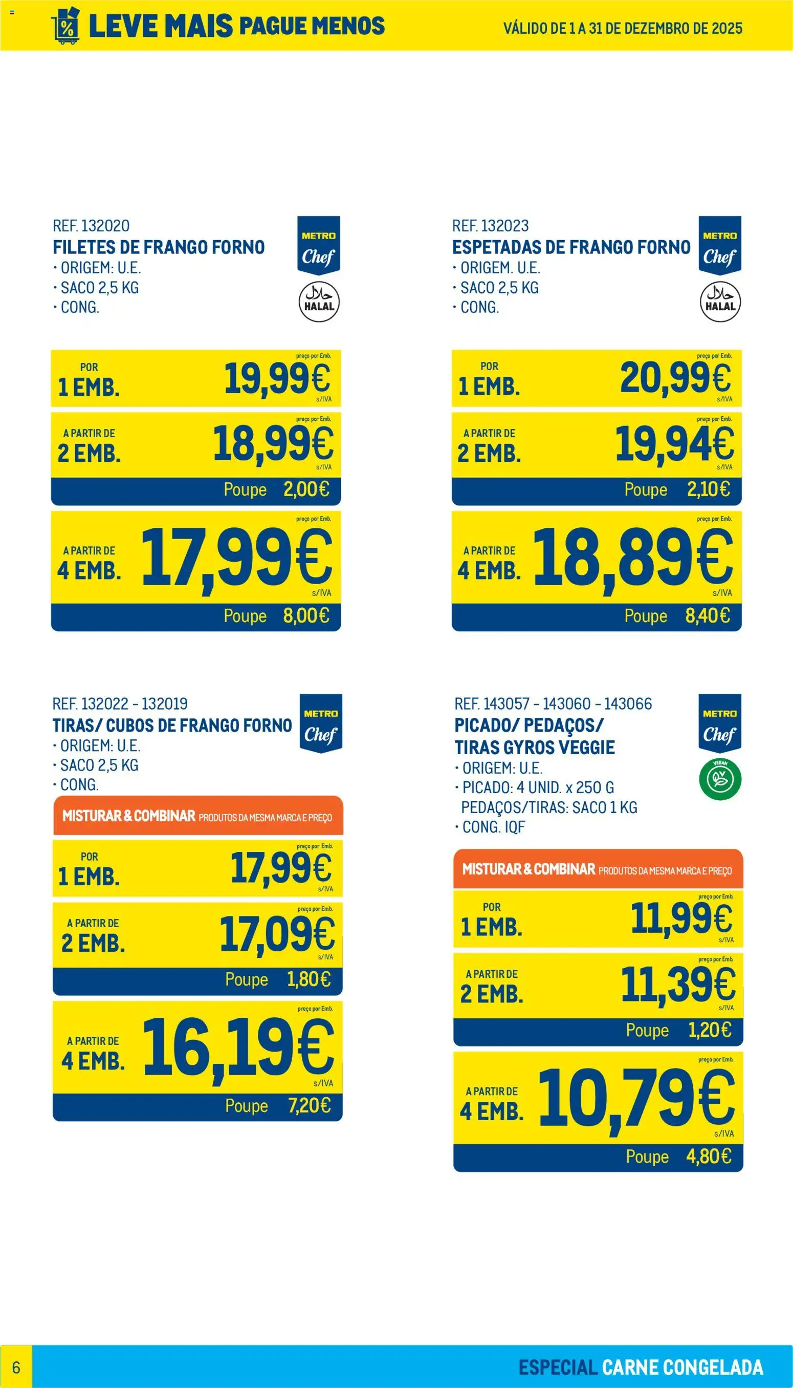 Makro Leve Mais Pague Menos - Carne Congelada │ válido de 01.12.2025 | Página: 6 | Produtos: Forno, Frango, Carne