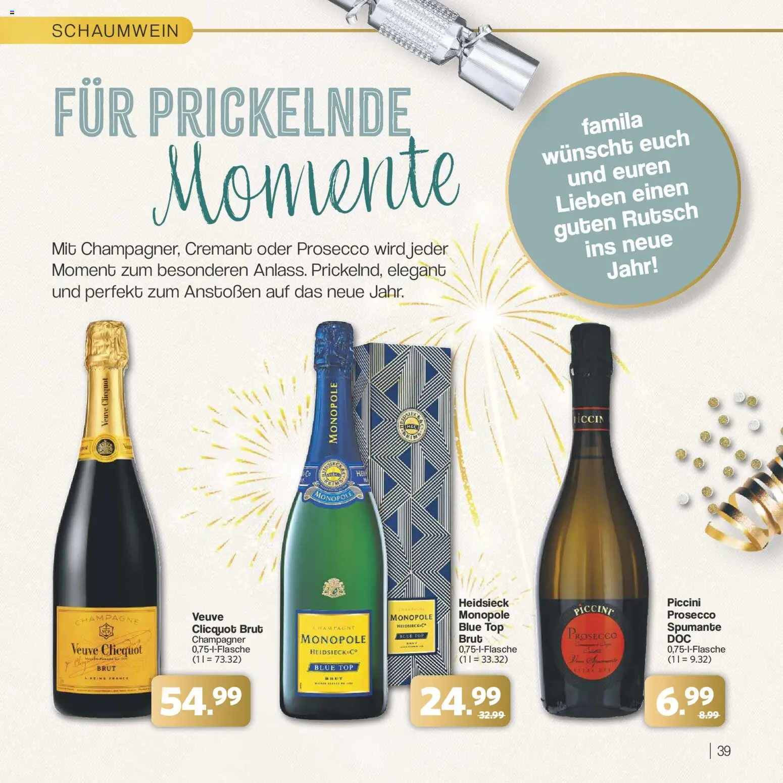 Famila Nordwest - Festliche Momente – gültig ab 24.11.2025 | Seite: 39 | Produkte: Top, Prosecco
