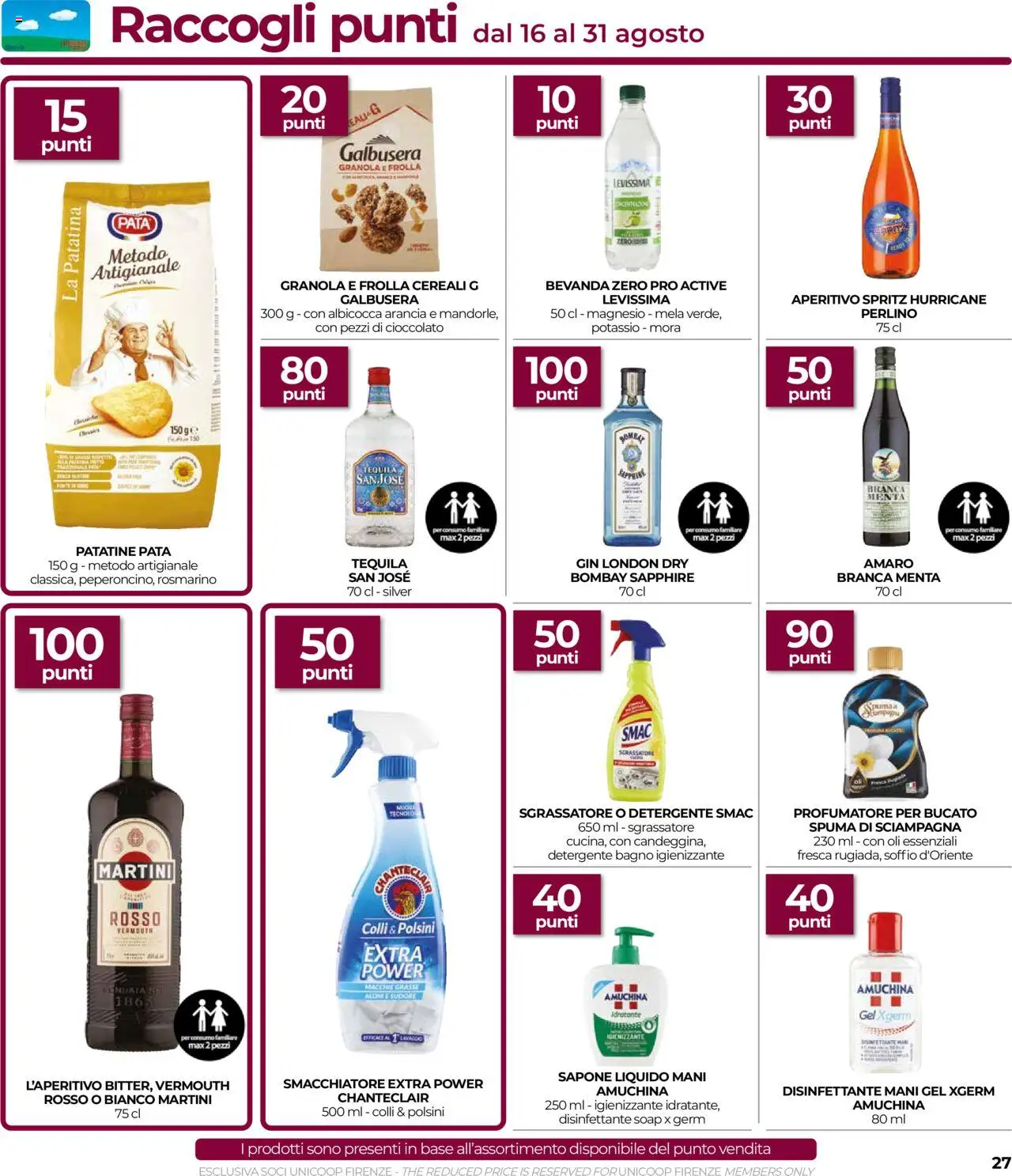 Volantino COOP del 14.08.2025 | Pagina: 27 | Prodotti: Cioccolato, Tequila, Menta, Bagno