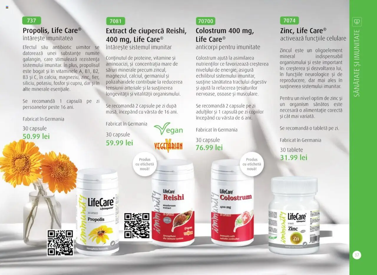 Life Care catalog - Aprilie/Octombrie – valabil de la 01.04.2025 | Pagină: 39 | Produse: Tabletă, Pește, Propolis