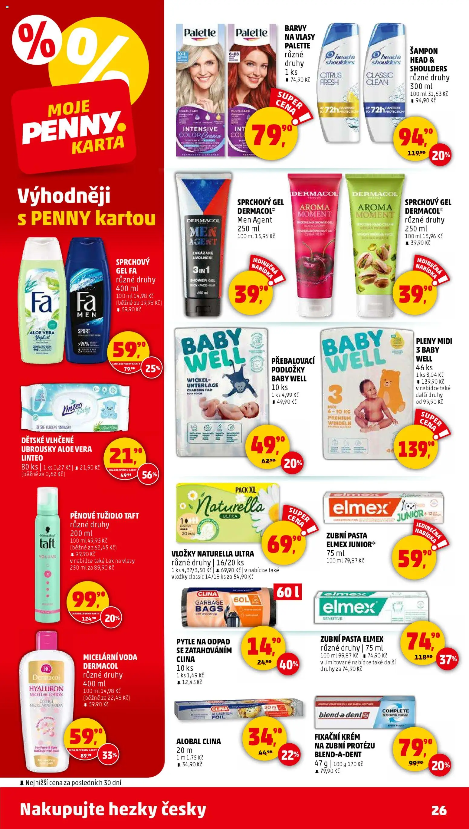 Penny Market leták - Čtvrtečník od 22.01.2026 | Strana: 26 | Produkty: Elmex Junior, Krém, Alobal, Aloe vera