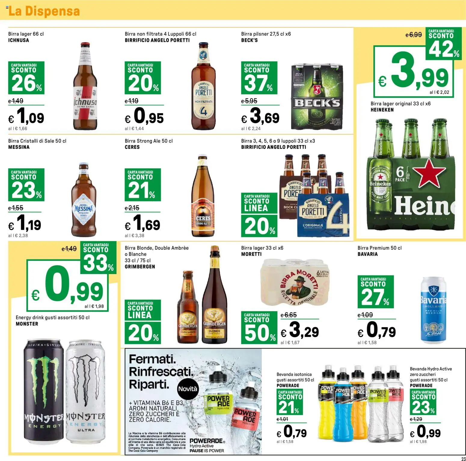 Volantino Iper del 16.01.2026 | Pagina: 23 | Prodotti: Birra, Sale, Ceres, Heineken