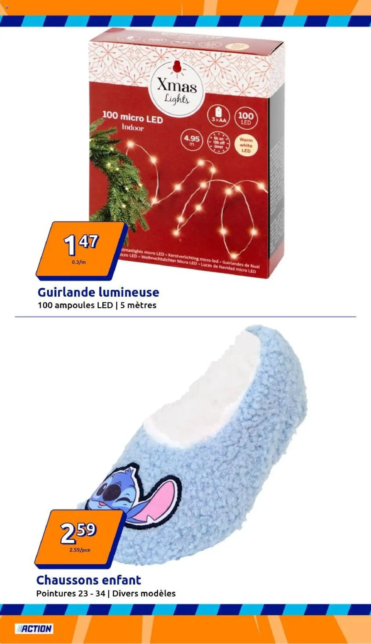 {H1} | Page: 2 | Produits: Guirlande lumineuse, Chaussons