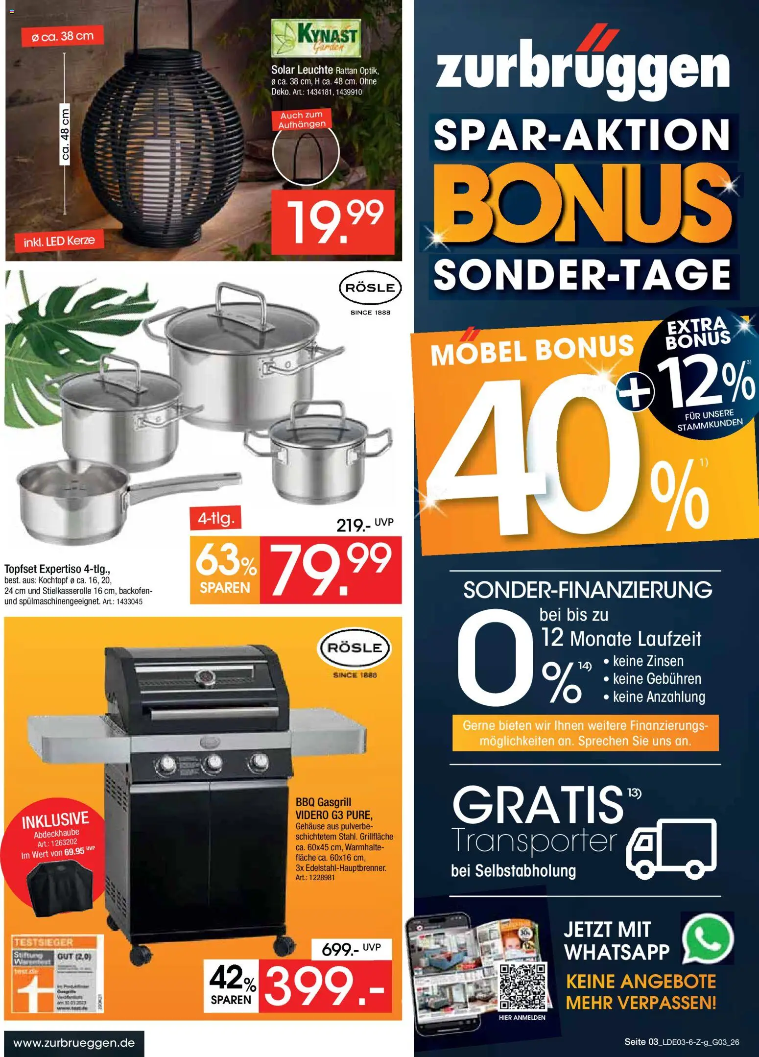 Zurbrüggen Bonus Sonder-Tage – gültig ab 15.03.2026 | Seite: 3 | Produkte: Backofen