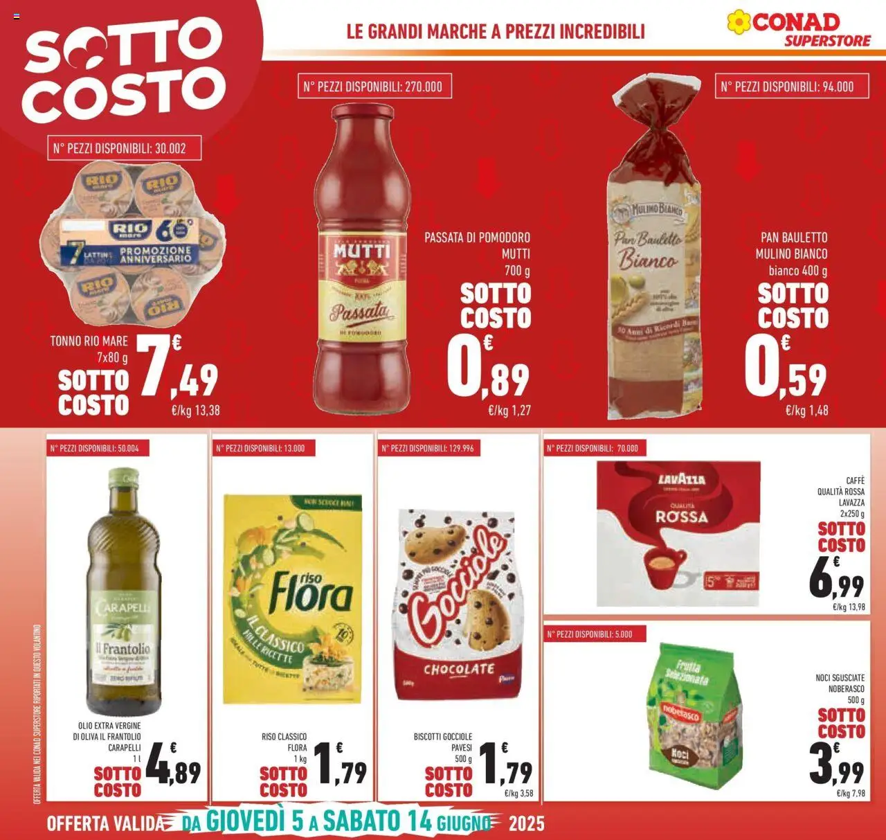 Volantino Conad del 04.06.2025 | Pagina: 4 | Prodotti: Caffè, Pomodoro, Olio extra vergine, Mutti passata