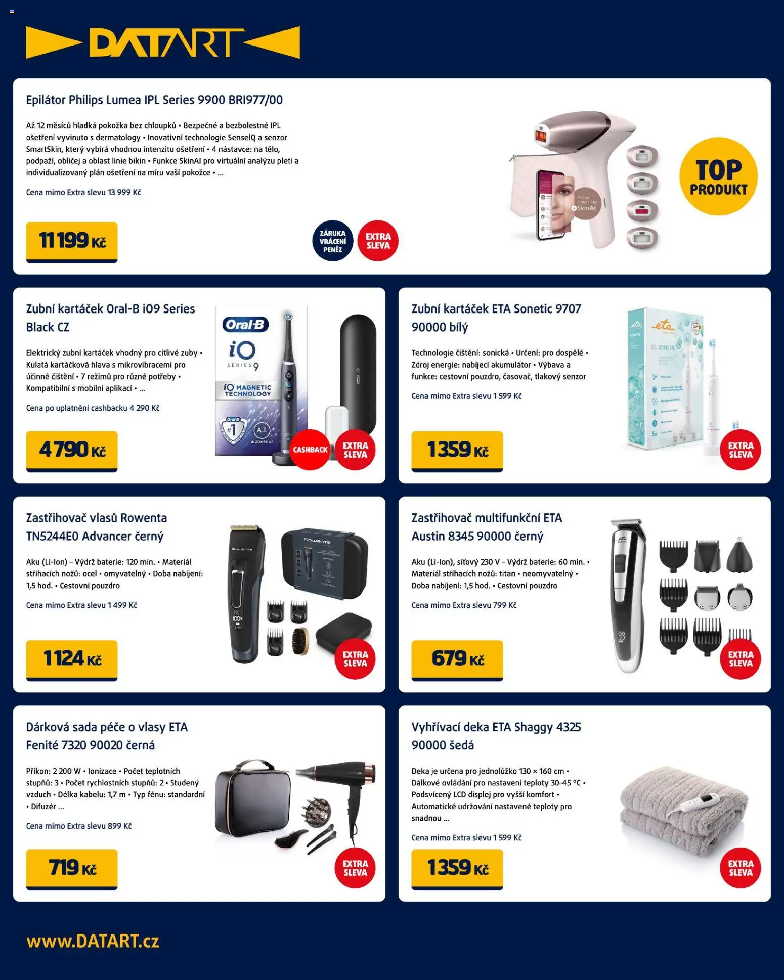 Datart leták od 03.12.2025 | Strana: 12 | Produkty: Zubní kartáček, Deka, Epilátor, Baterie