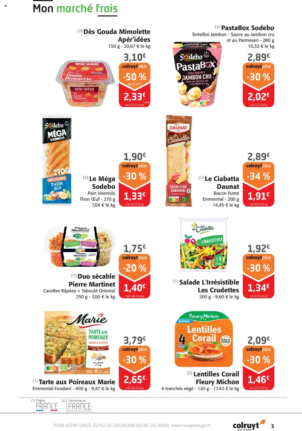  | Page: 3 | Produits: Salade, Poireaux, Thon, Pain