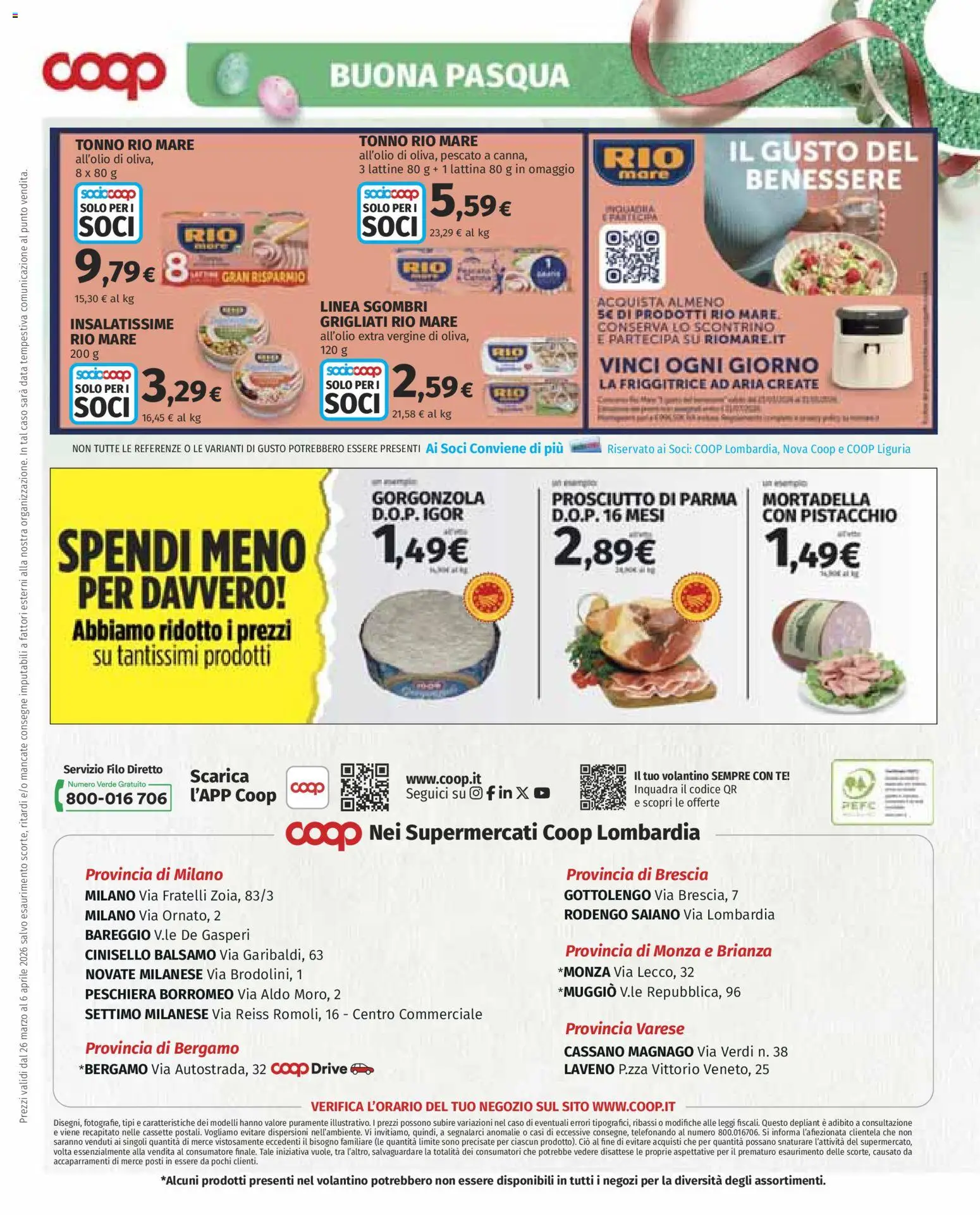Volantino COOP del 26.03.2026 | Pagina: 25 | Prodotti: Friggitrice ad aria, Data, Mortadella, Gorgonzola