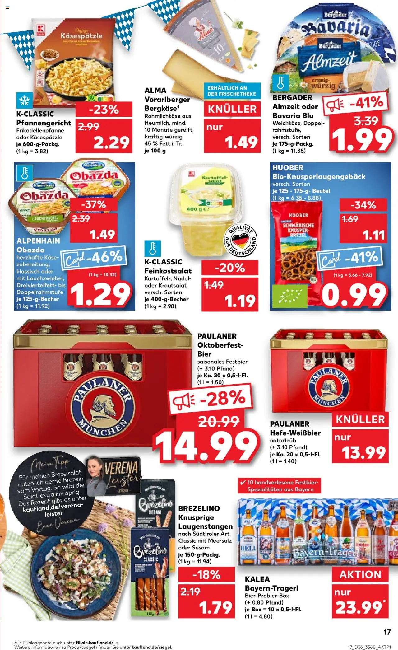 Kaufland prospekt Frankfurt (Oder)	 – gültig ab 07.09.2025 | Seite: 17 | Produkte: Käse, Box, Salat, Paulaner