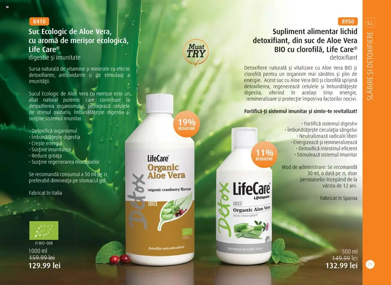 Noul catalog Life Care – valabil de la 01.10.2025 | Pagină: 73 | Produse: Şerit ödül, Aloe vera, Suc