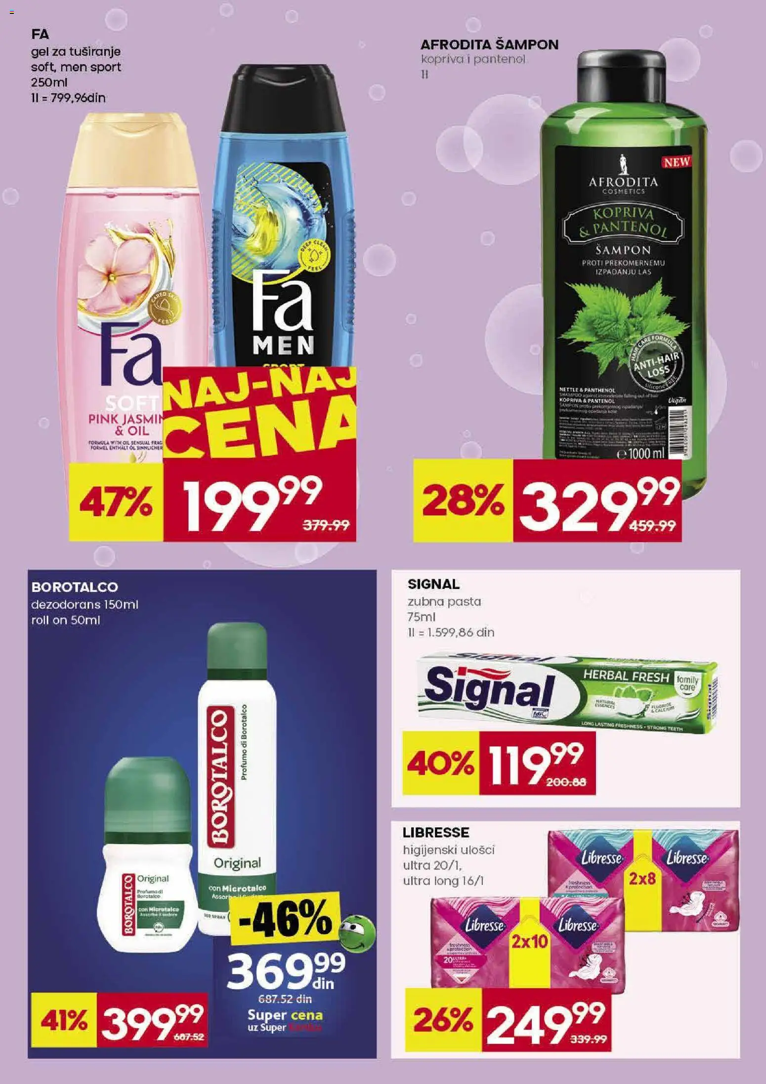 Roda katalog - važi od 23.04.2026 | Strana: 28 | Proizvode: Higijenski ulošci, Šampon, Dezodorans, Borotalco