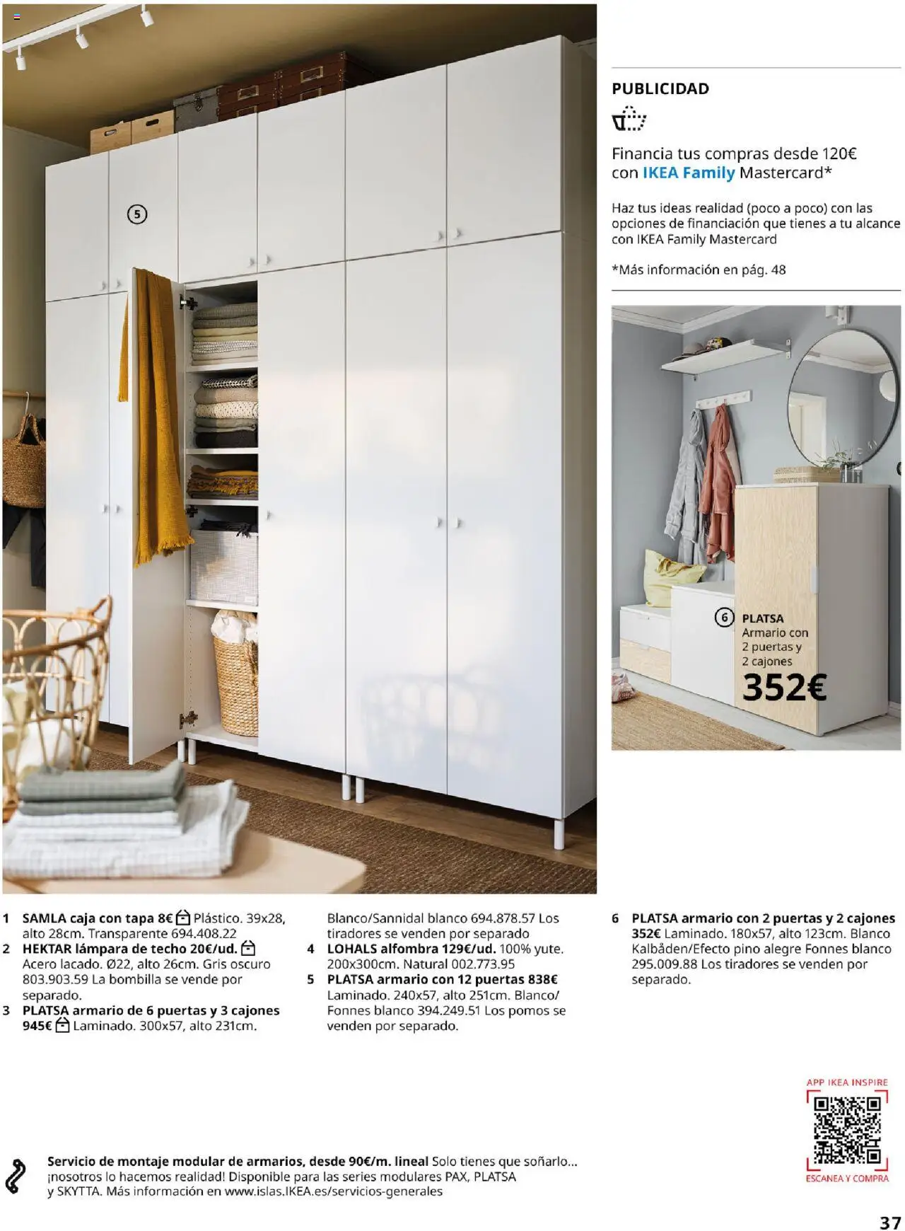 Catálogo IKEA Dormitorios │ válido desde el 04.02.2025 | Página: 37 | Productos: Lámpara de techo, Bombilla, Alfombra, Lámpara