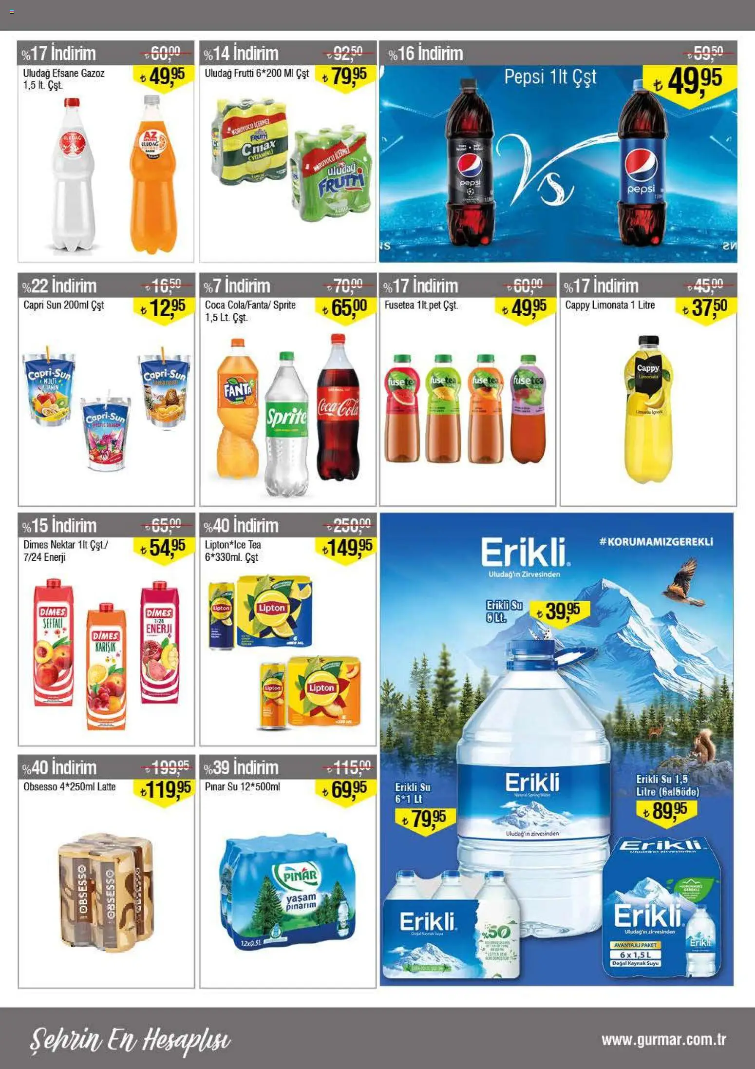 Gürmar Katalog - 01.01.2026 tarihinden itibaren geçerlidir | Sayfa: 10 | Ürünler: Limonata, Su, Fanta, Sprite