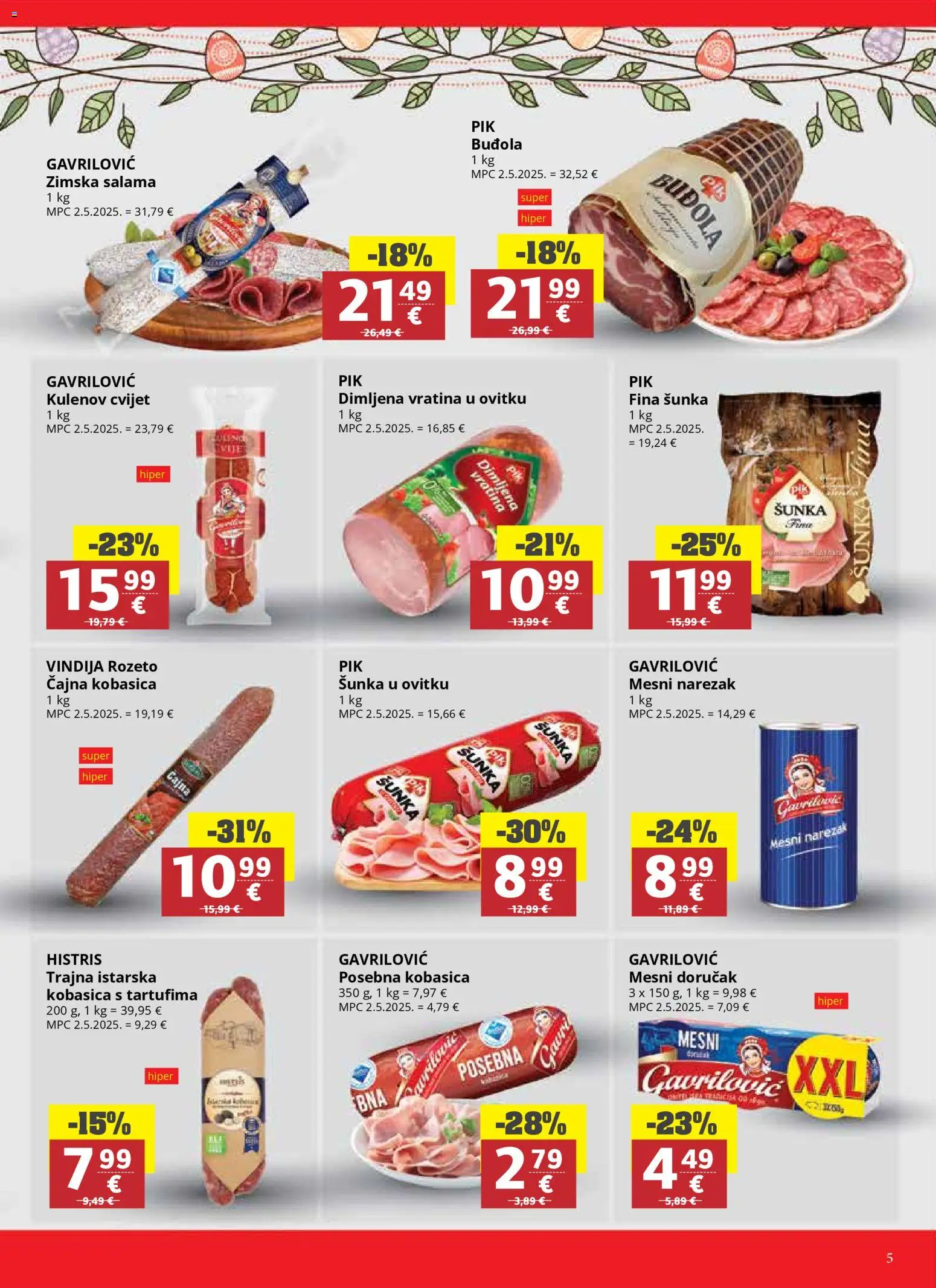 Ultra Gros katalog | vrijedi od 25.03.2026 | Stranica: 5 | Proizvodi: Salama, Narezak, Buđola, Kobasica