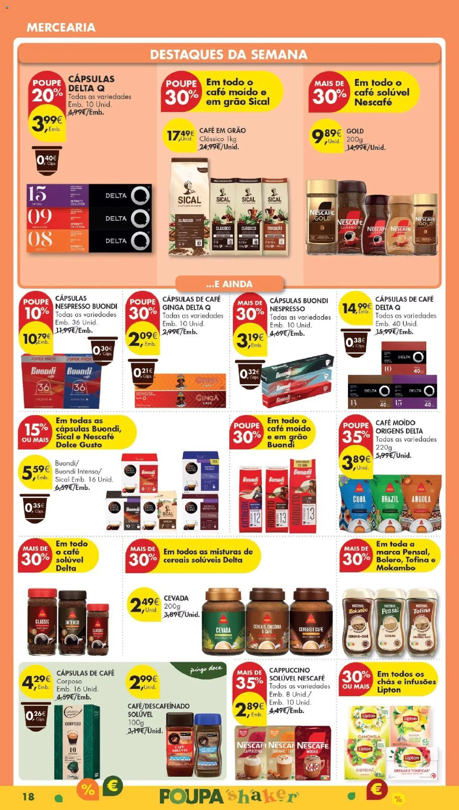 Pingo Doce Poupe Esta Semana Madeira │ válido de 24.02.2026 | Página: 18 | Produtos: Nespresso, Café, Dolce gusto, Cereais