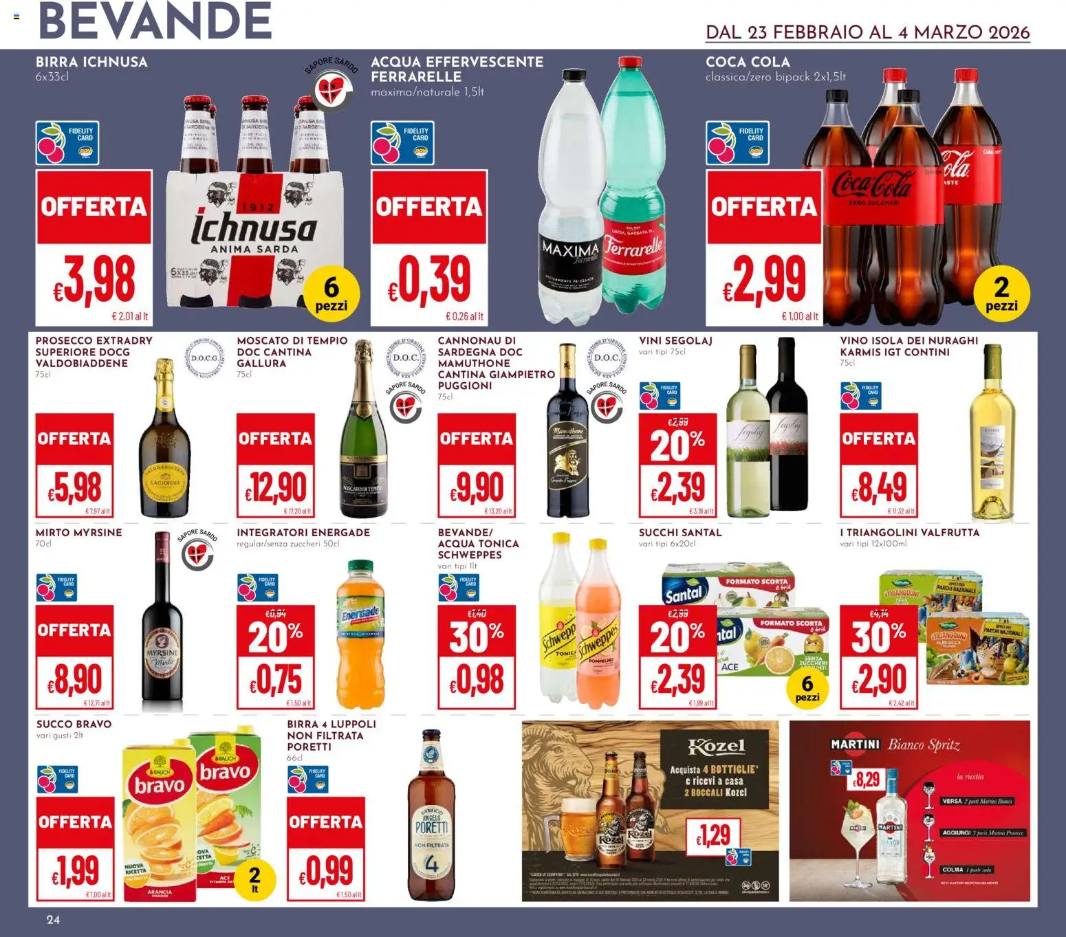 Volantino Pan del 23.02.2026 | Pagina: 24 | Prodotti: Succo, Prosecco, Acqua, Arancia