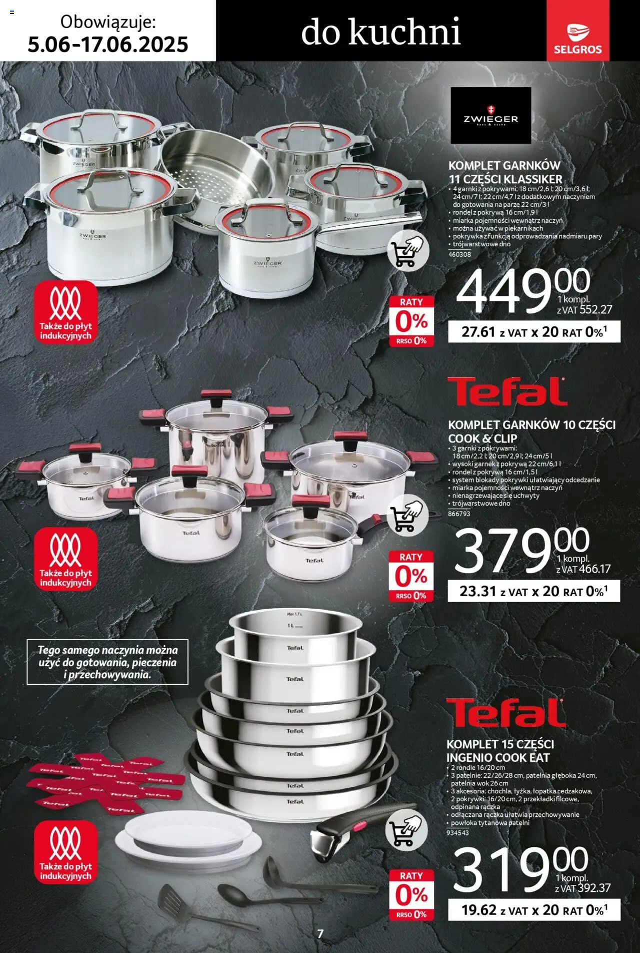Selgros cash&carry Gazetka - Premium od 05.06.2025 | Strona: 7 | Produkty: Patelnie, Patelnia wok, Garnki, Patelnia