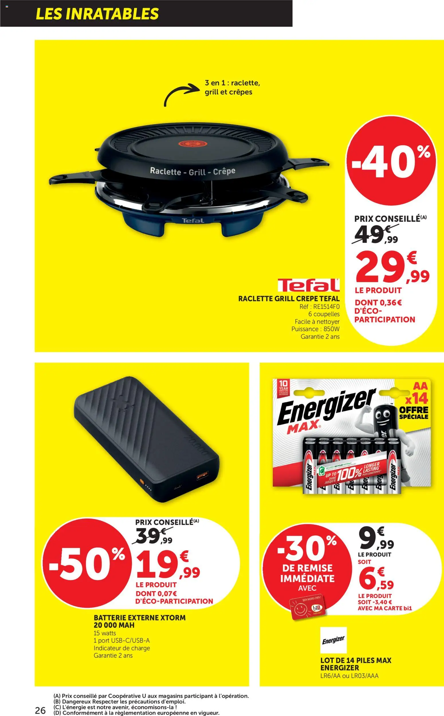 {H1} | Page: 26 | Produits: Grill, Raclette, Tefal, Piles