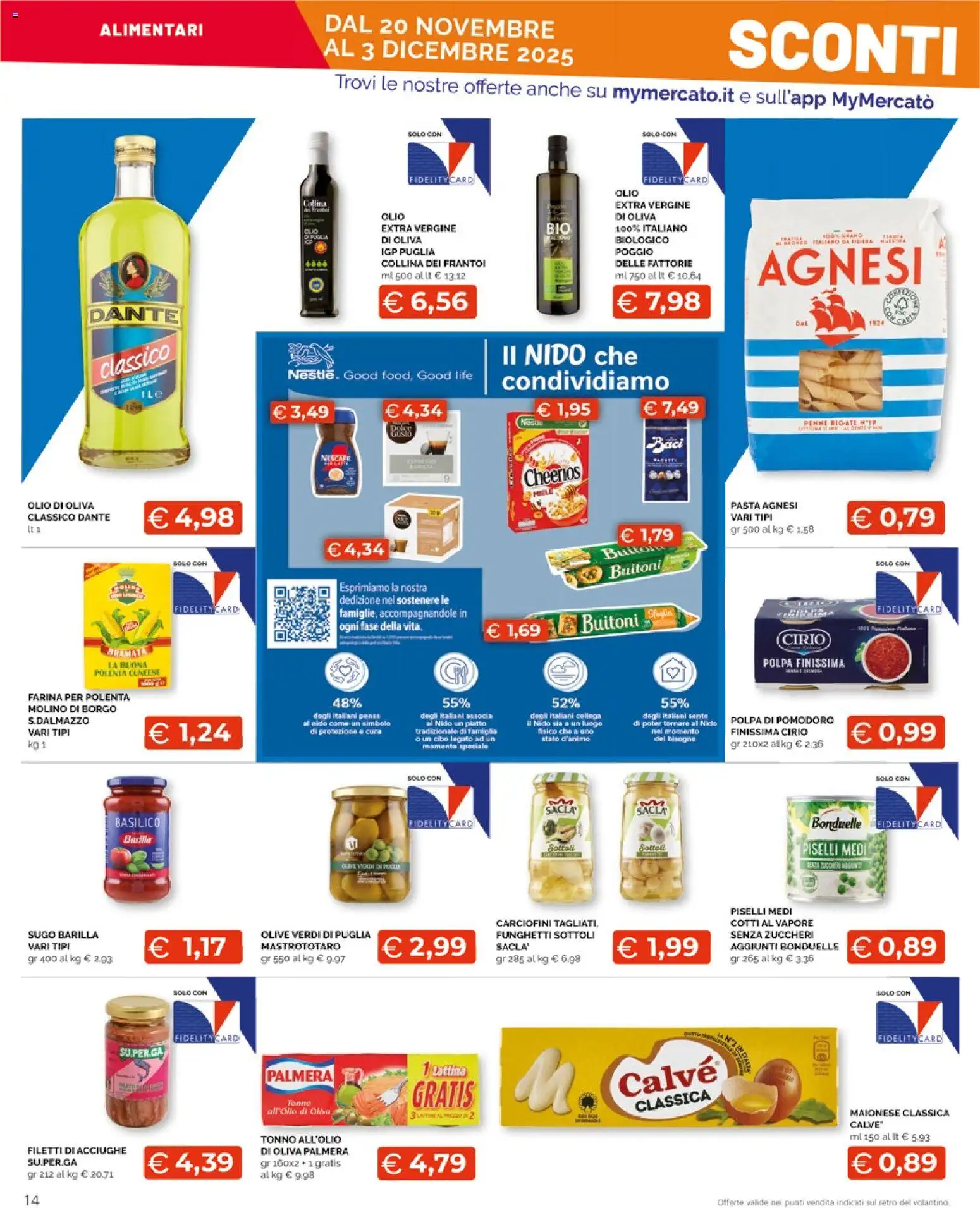 Volantino Mercatò del 20.11.2025 | Pagina: 14 | Prodotti: Pomodoro, Olive, Olio di oliva extra vergine, Miele