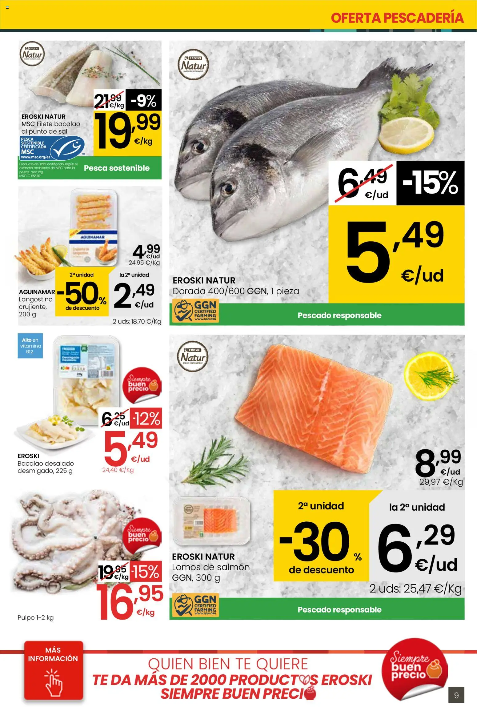 Eroski - Siempre a buen precio │ válido desde el 29.01.2026 | Página: 9 | Productos: Pescado, Té, Filete, Langostino