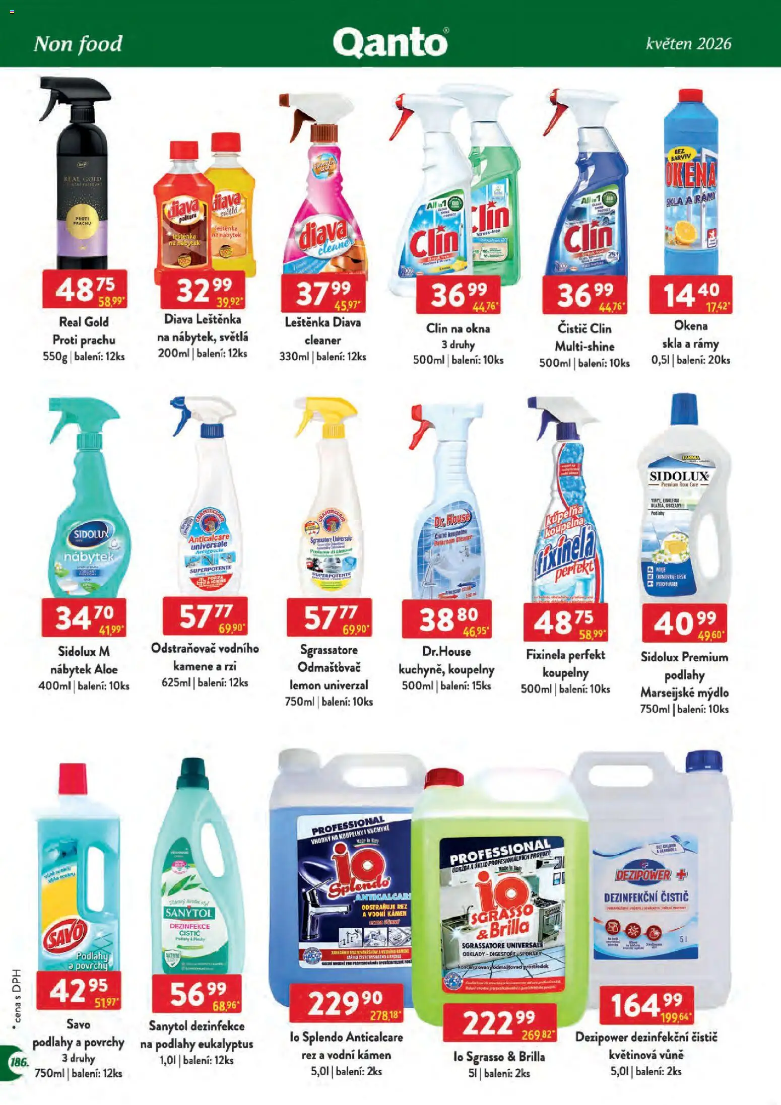 Astur & Qanto leták - Velkoobchod 05/2026 od 01.05.2026 | Strana: 186 | Produkty: Mýdlo, Eukalyptus, Nábytek, Sidolux