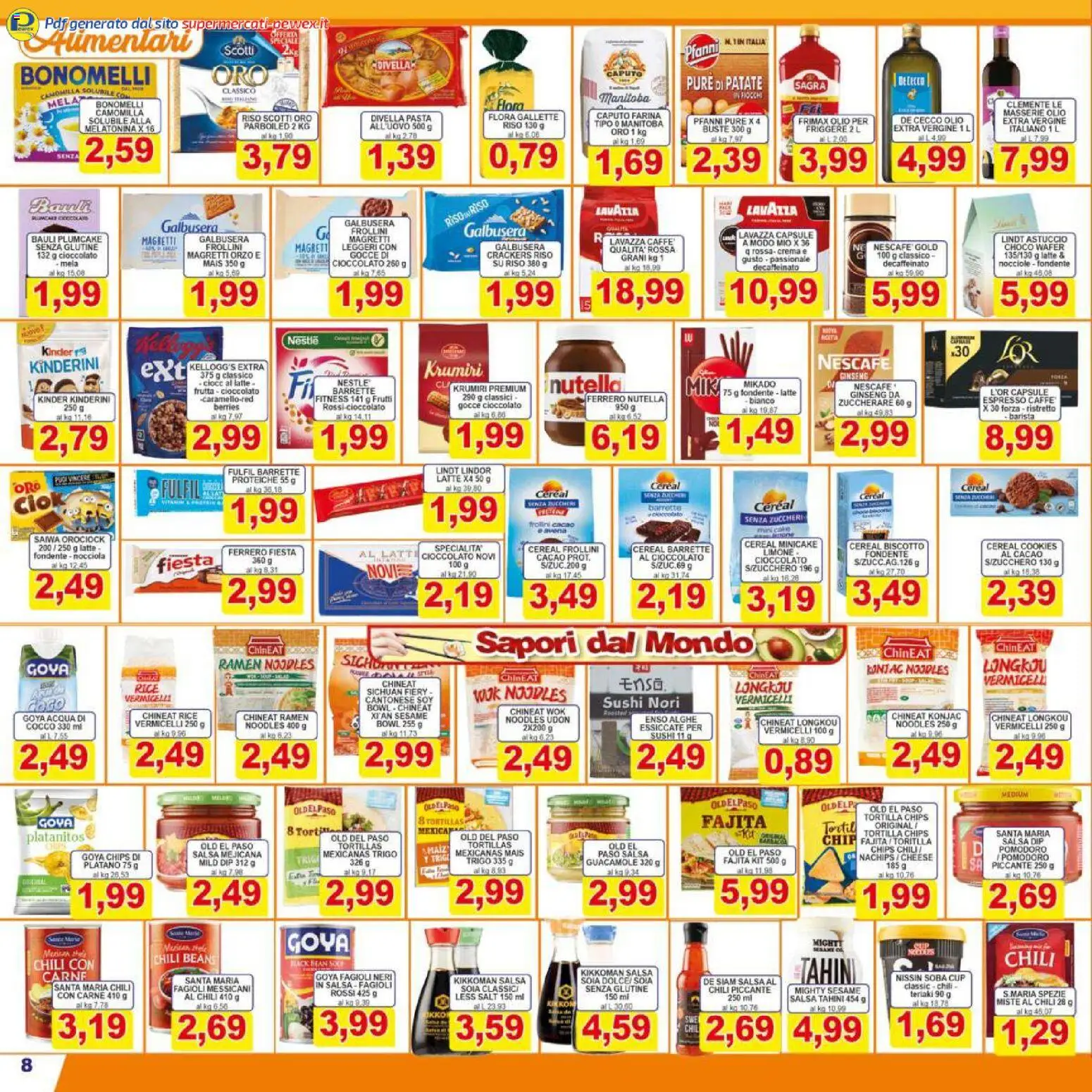 Volantino Pewex del 16.01.2026 | Pagina: 8 | Prodotti: Patate, Frutta, Salsa, Frollini