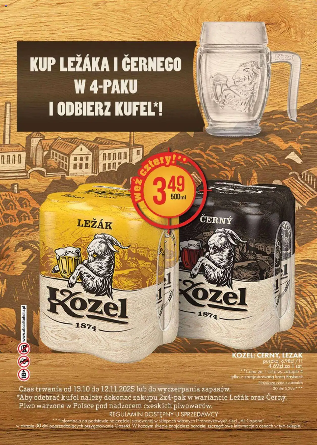 Al.Capone Gazetka od 13.10.2025 | Strona: 36 | Produkty: Karta, Leżak, Piwo