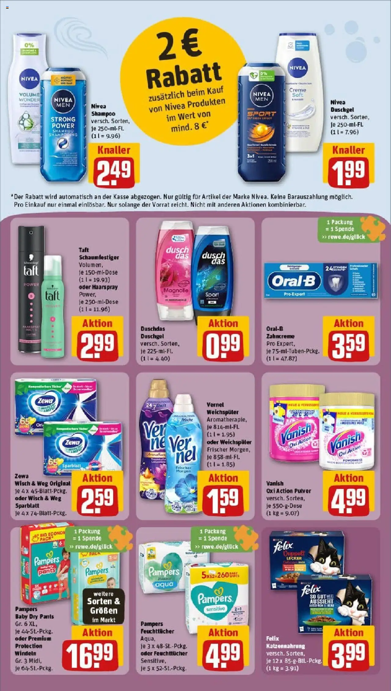 Rewe prospekt Unterföhring	 - gültig ab dem 24.08.2025 | Seite: 26 | Produkte: Creme, Duschgel, Duschdas, Vernel