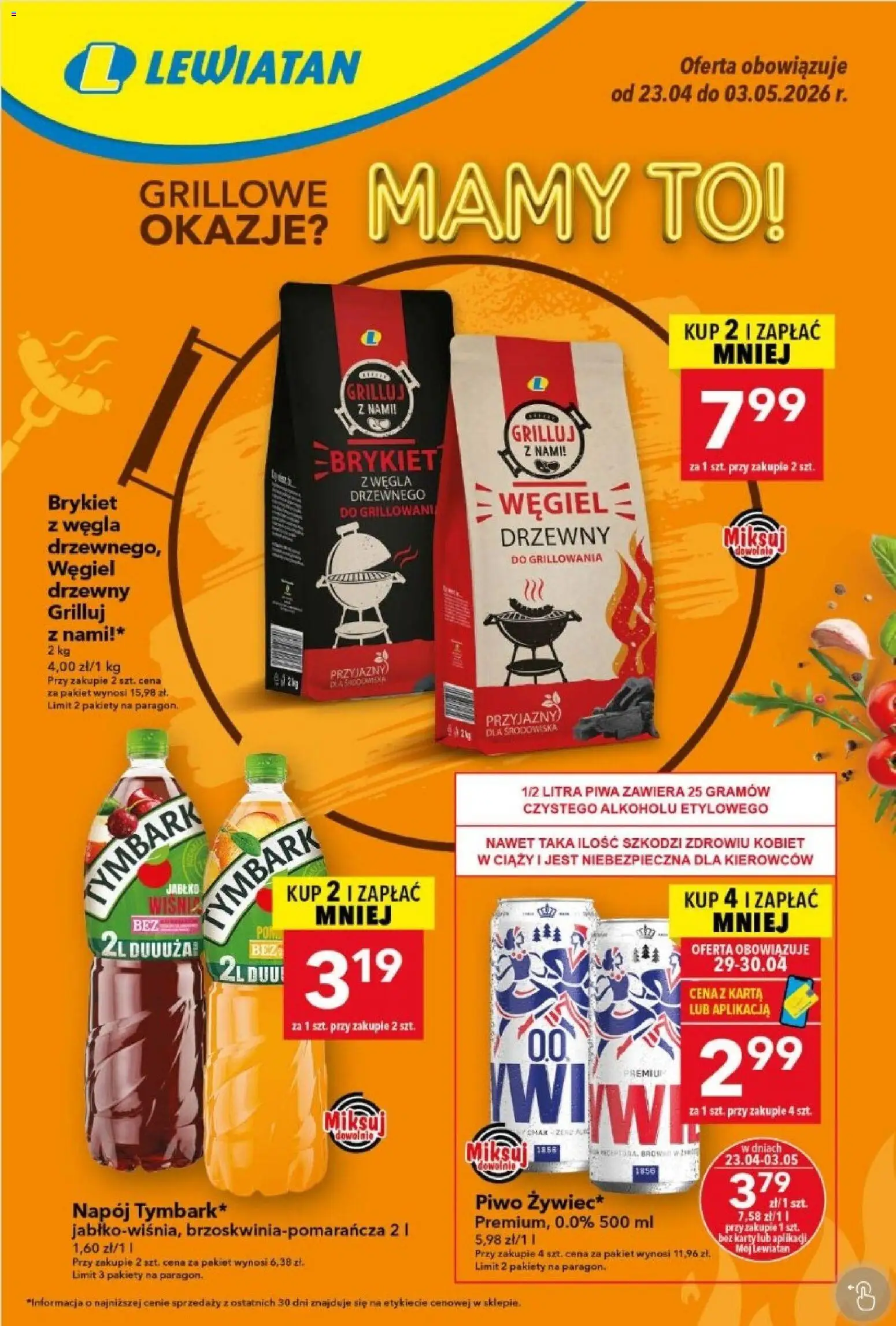 Lewiatan gazetka od 23.04.2026 | Strona: 1 | Produkty: Karta, Piwo, Jabłka