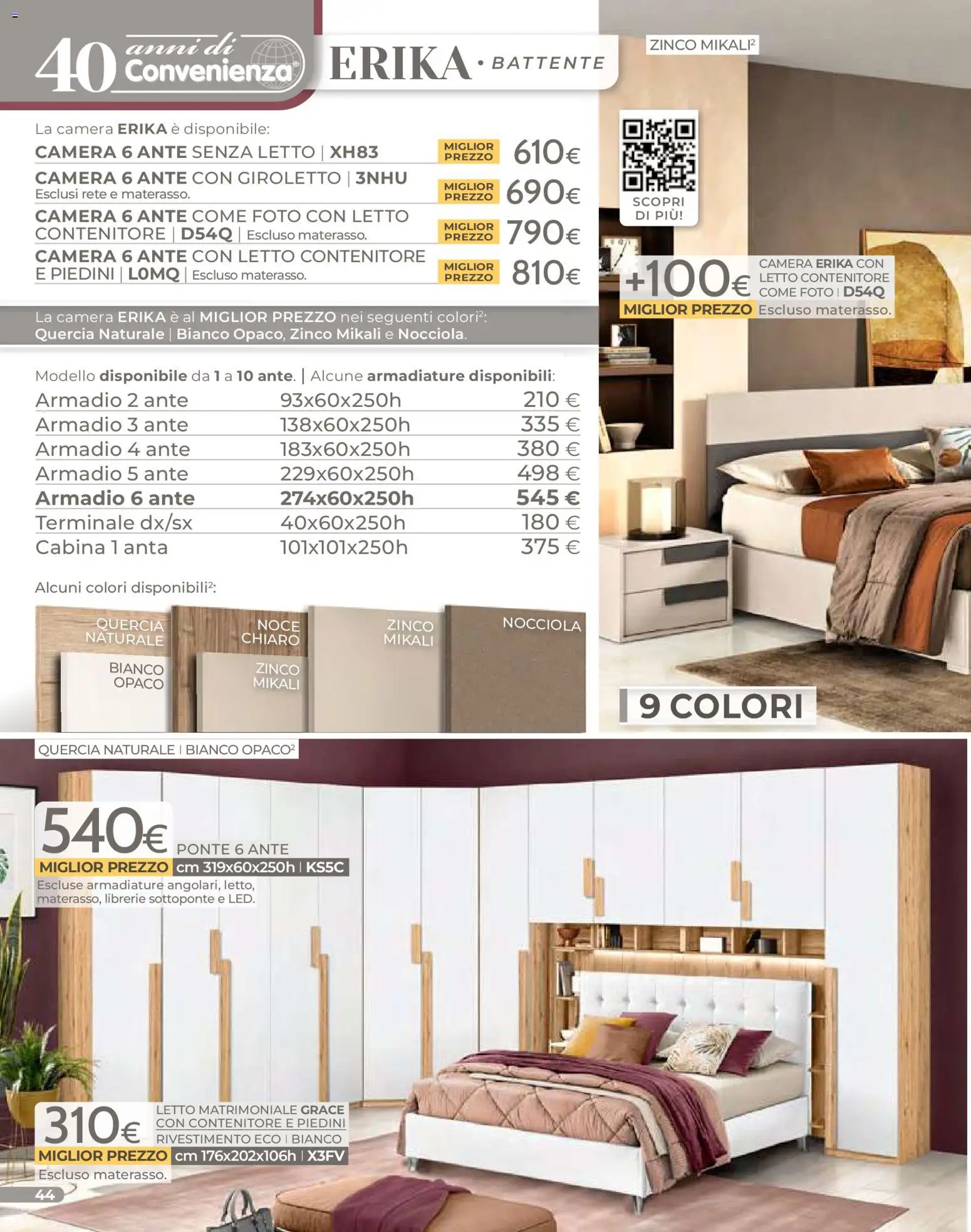 Volantino Mondo Convenienza del 01.01.2026 | Pagina: 46 | Prodotti: Letto matrimoniale, Letto contenitore, Contenitore, Letto